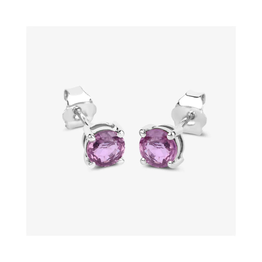 Genuine Pink Sapphire 10K Gold Earrings