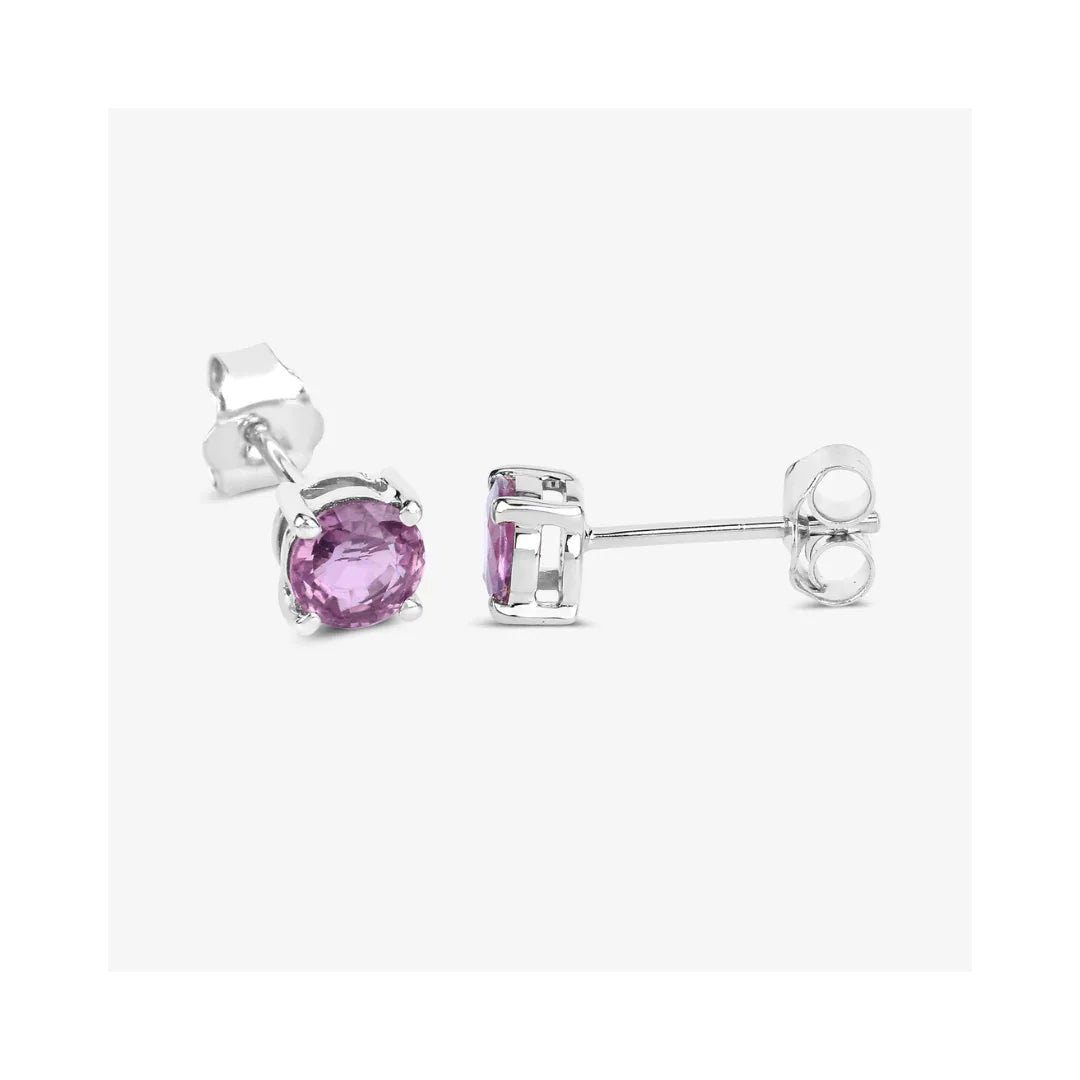Genuine Pink Sapphire 10K Gold Earrings
