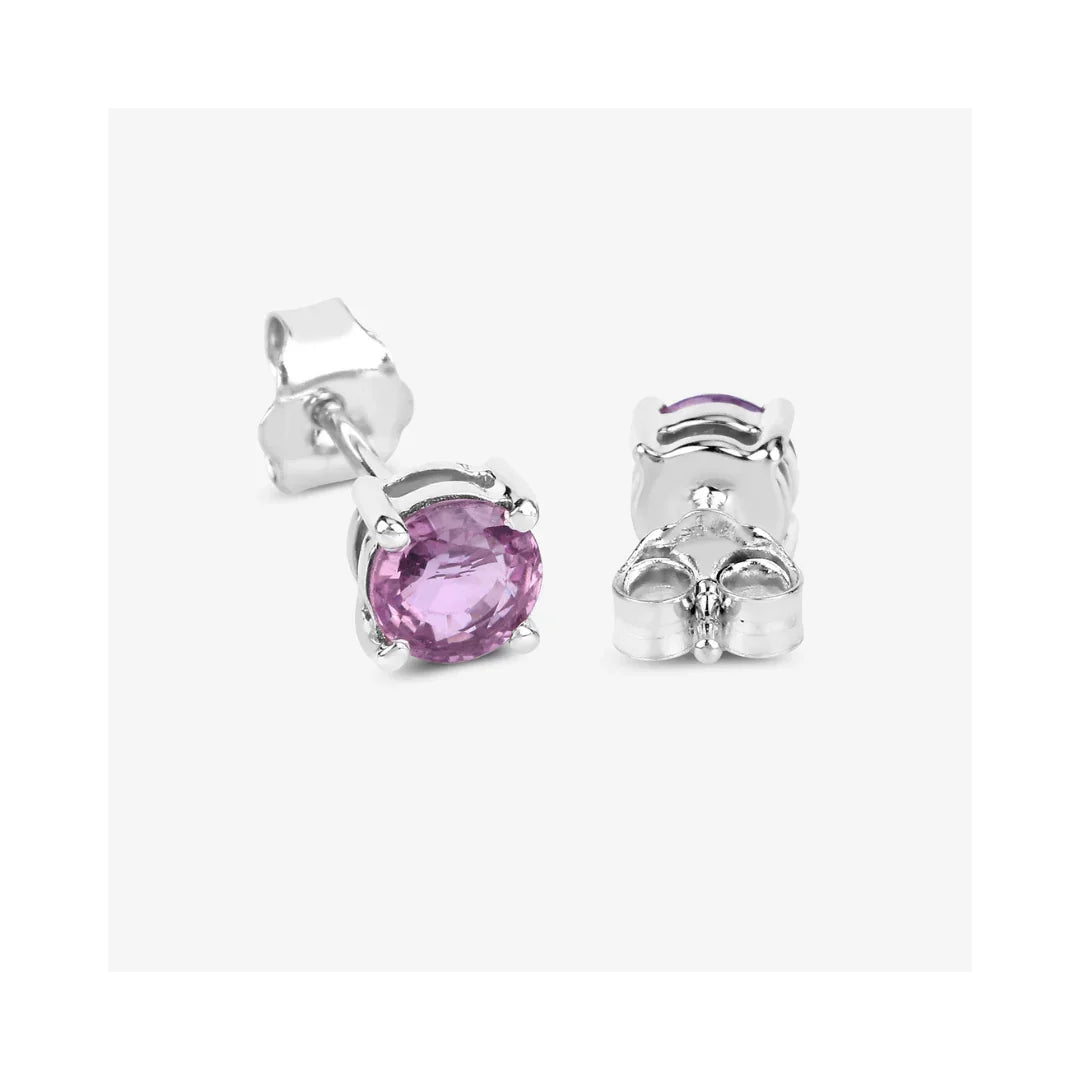 Genuine Pink Sapphire 10K Gold Earrings