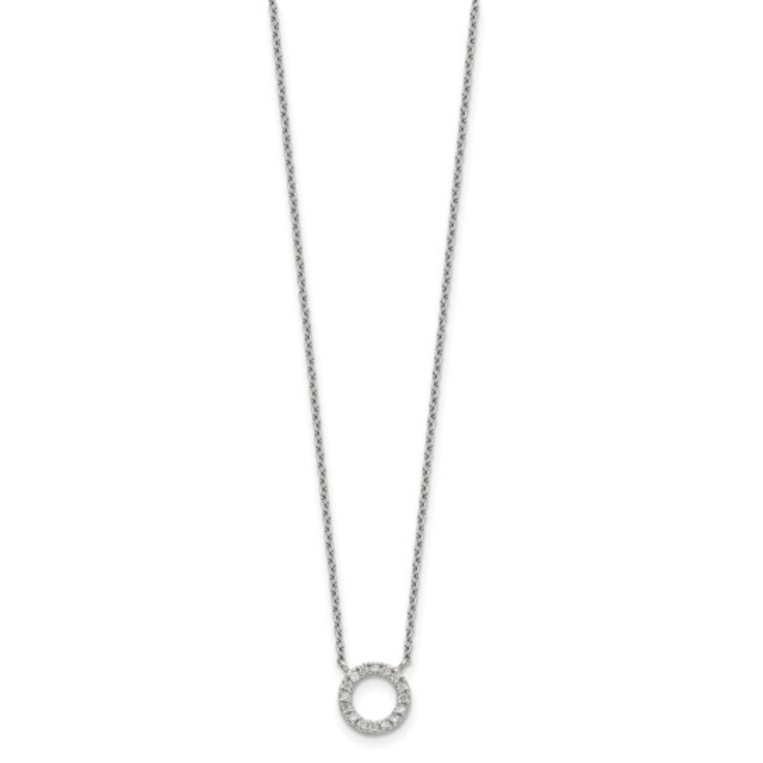 Sterling Silver CZ Circle Necklace