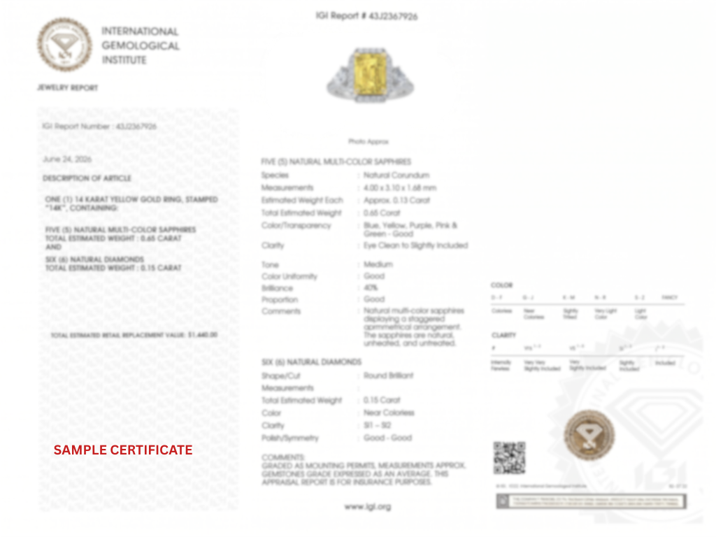 3Cttw Radiant Shaped Yellow Lab Grown Diamond (F/VS) Accented Three Stone Ring in 14K Gold