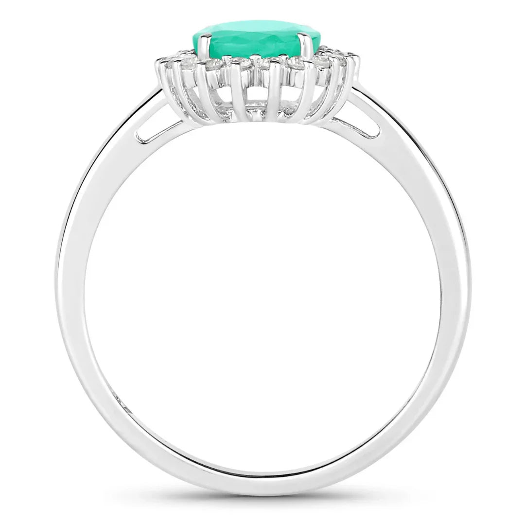 Genuine Zambian Emerald Diamond 10K Ring