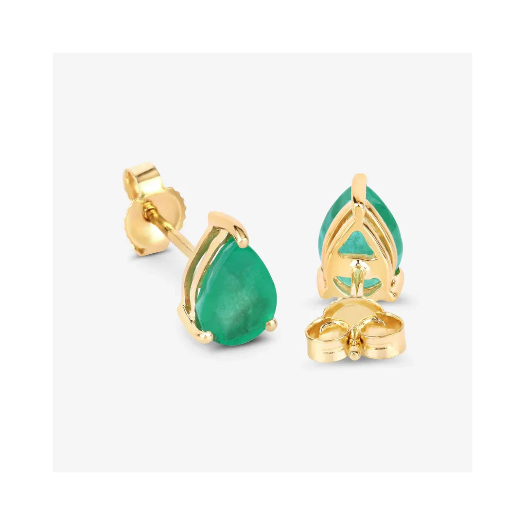 Genuine Zambian 10k Gold Teardrop Earrings Stud