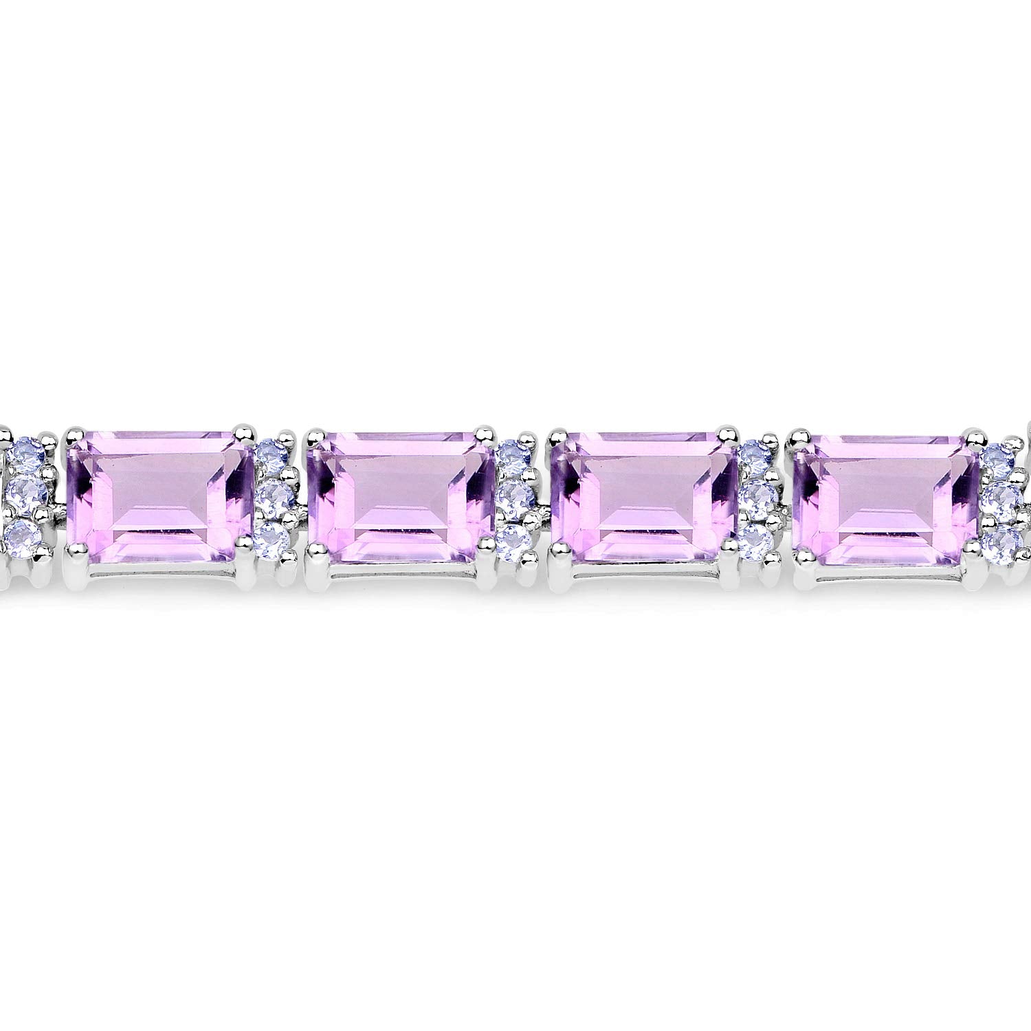 Natural Amethyst and Tanzanite Tennis Bracelet Silver Fine Color Jewels