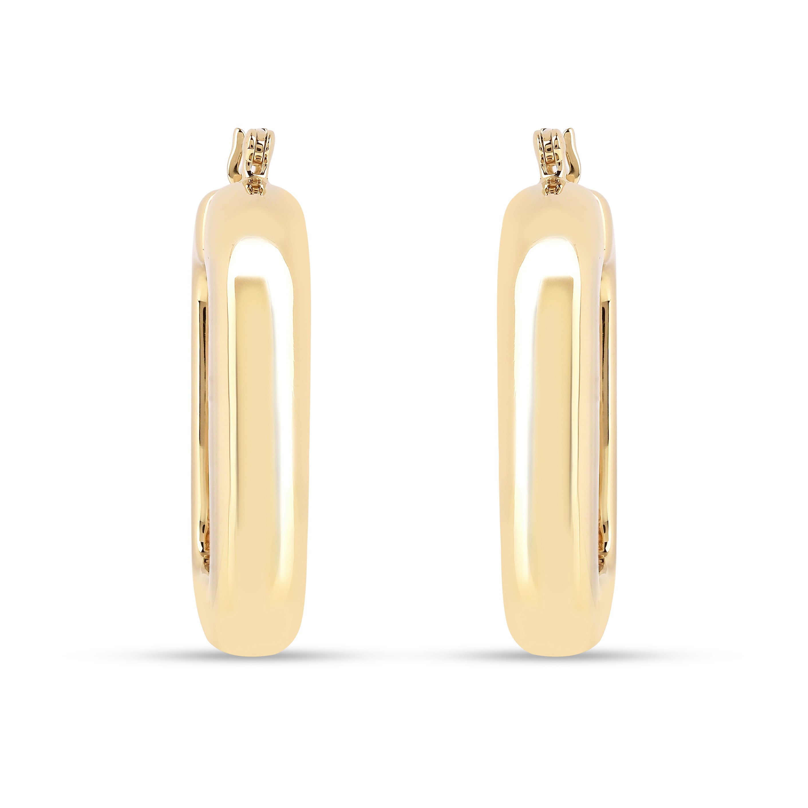 18K Gold Vermeil Rectangular Hoop Earrings