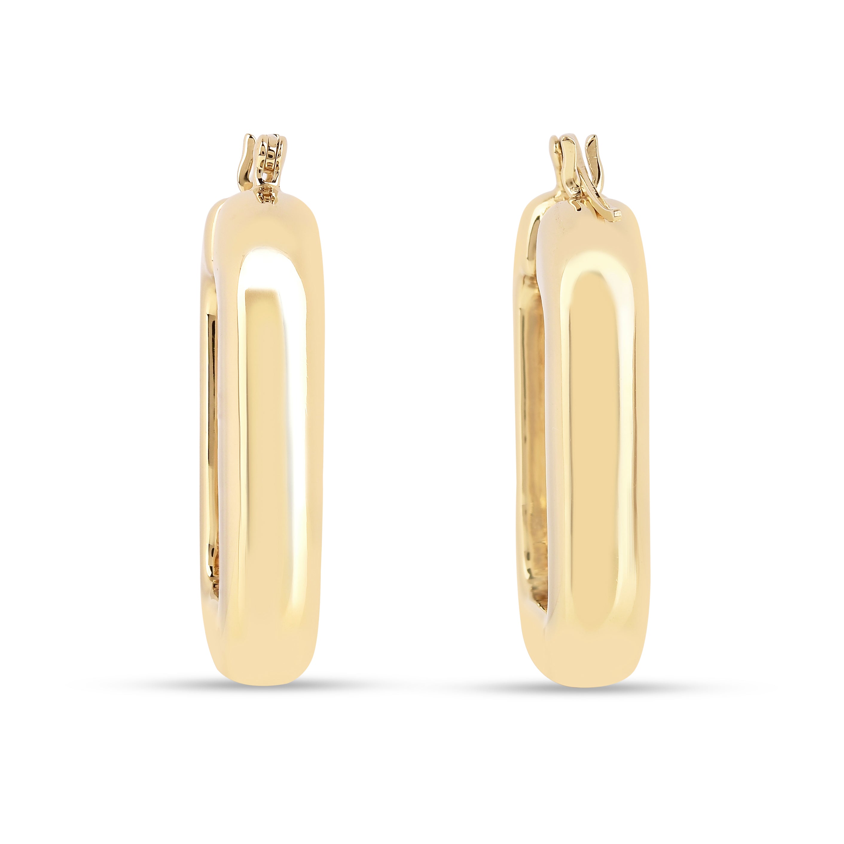 18K Gold Vermeil Rectangular Hoop Earrings