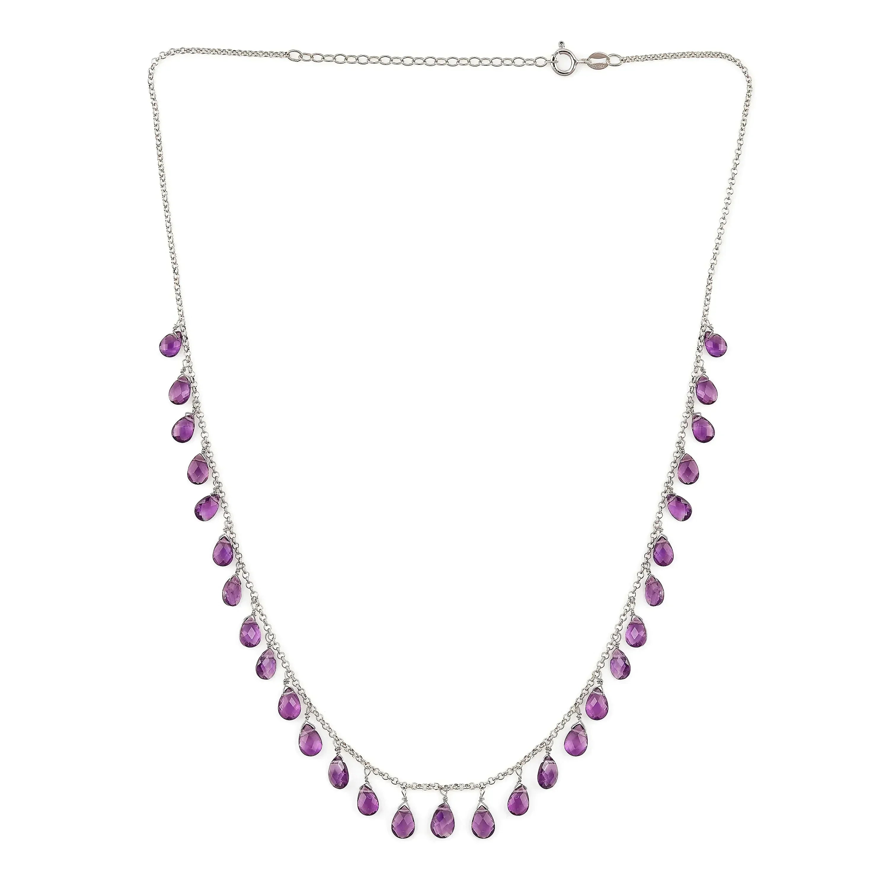 Delicado collar con capas de amatista