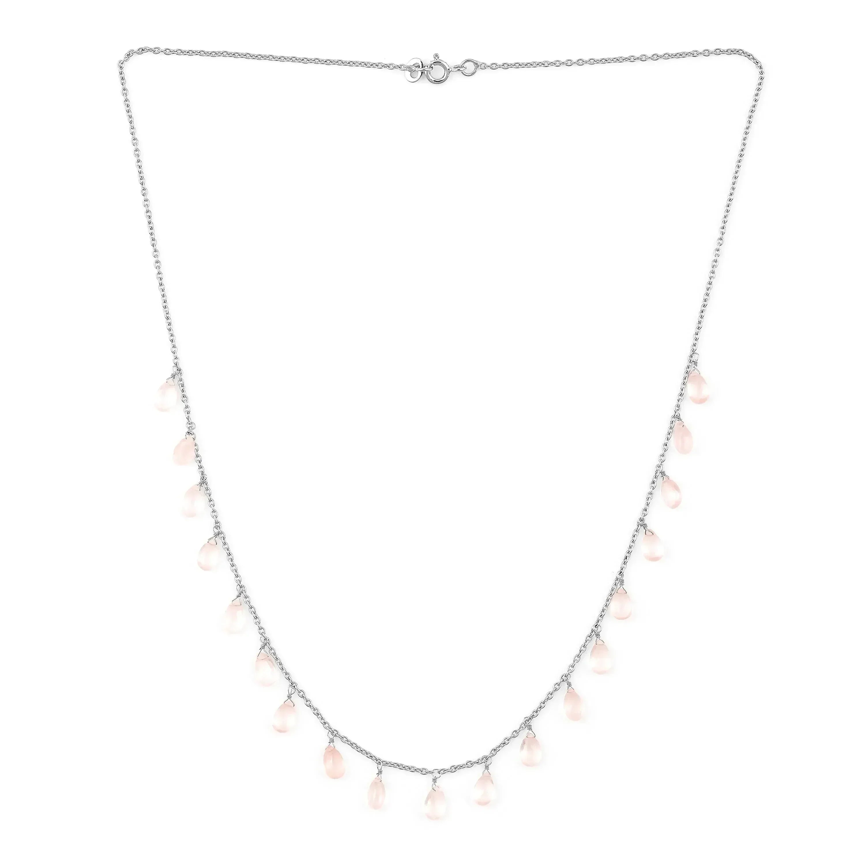 Collar de capas de cuarzo rosa