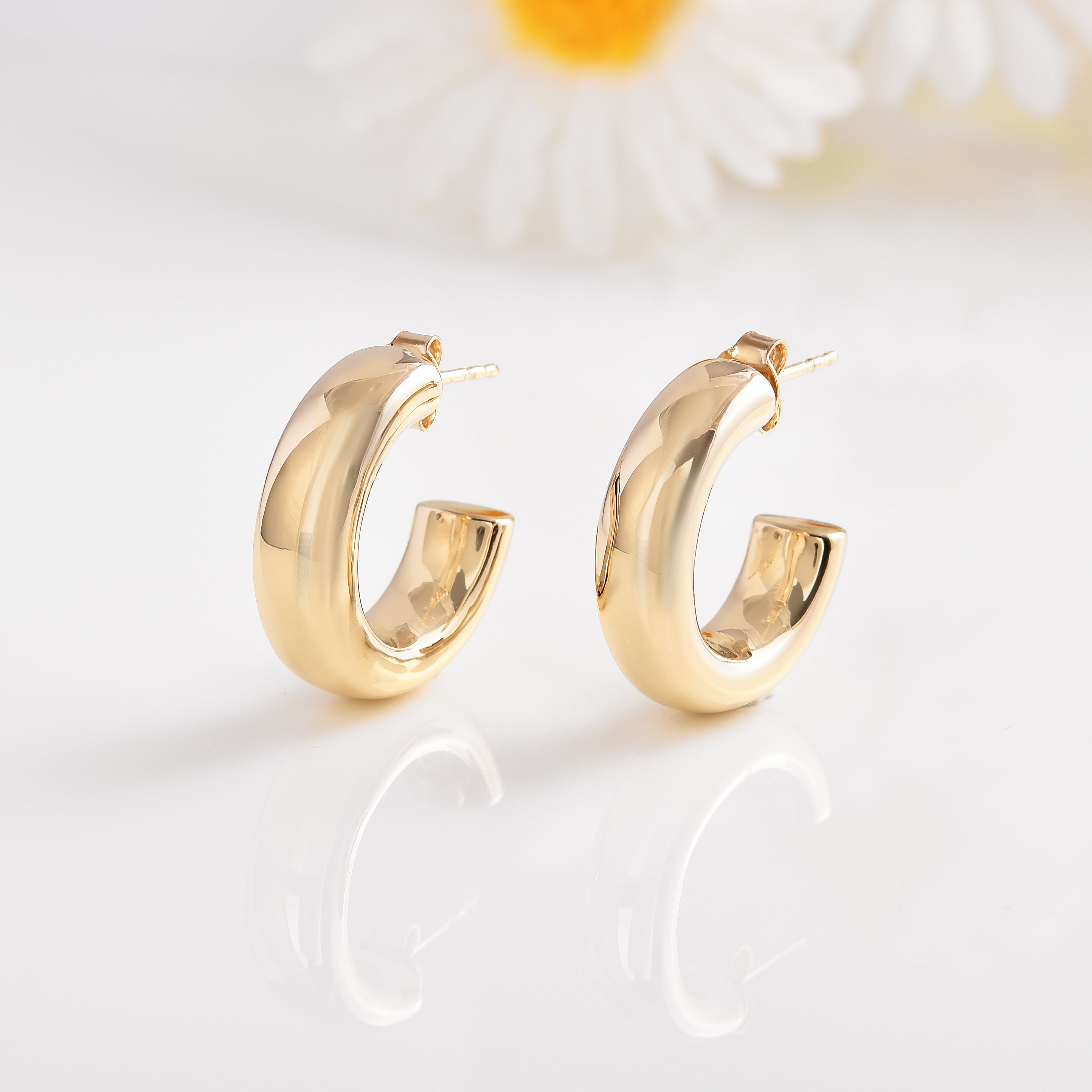 18K Gold Vermeil Open Hoop Earrings