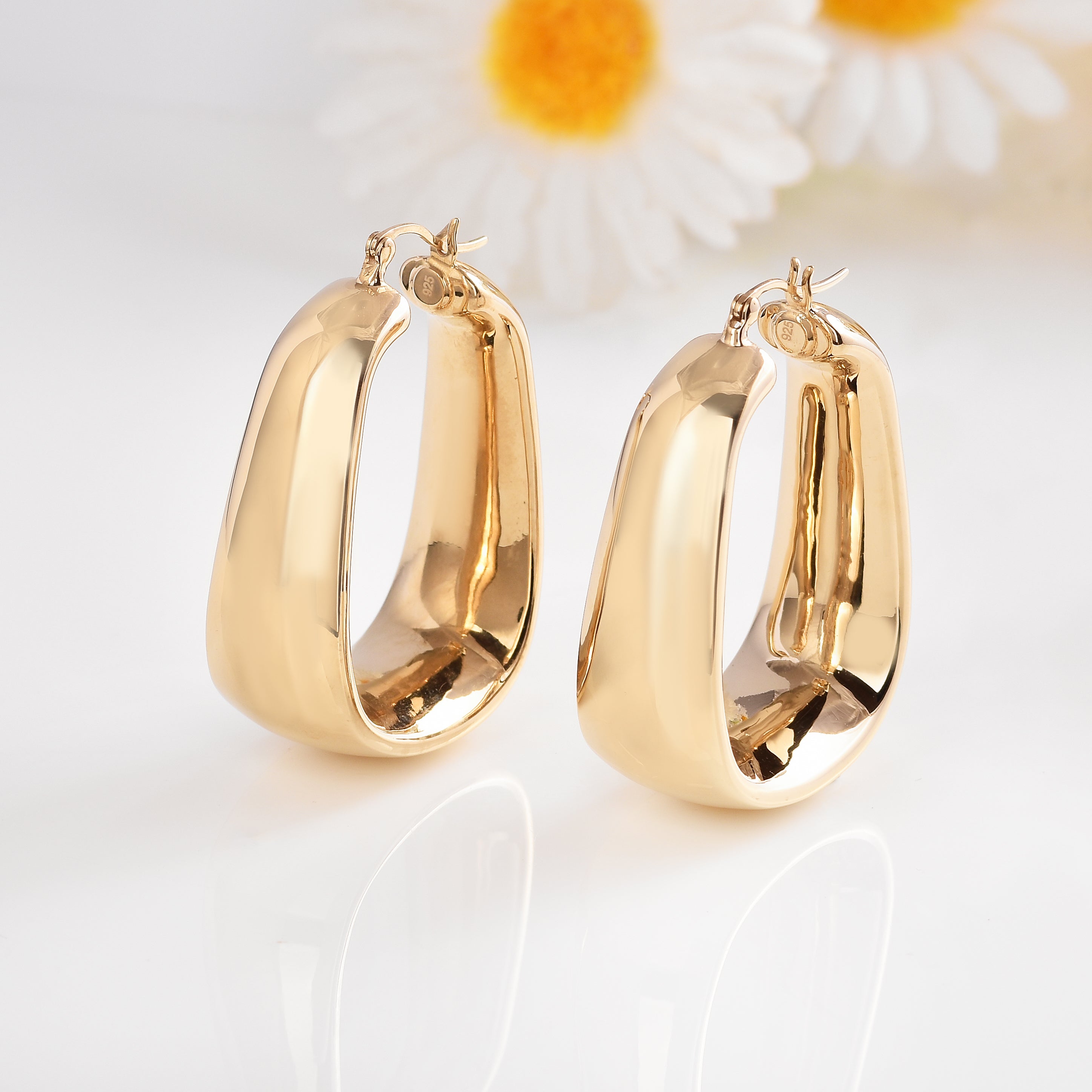 18K Gold Vermeil Large Hoop Earrings