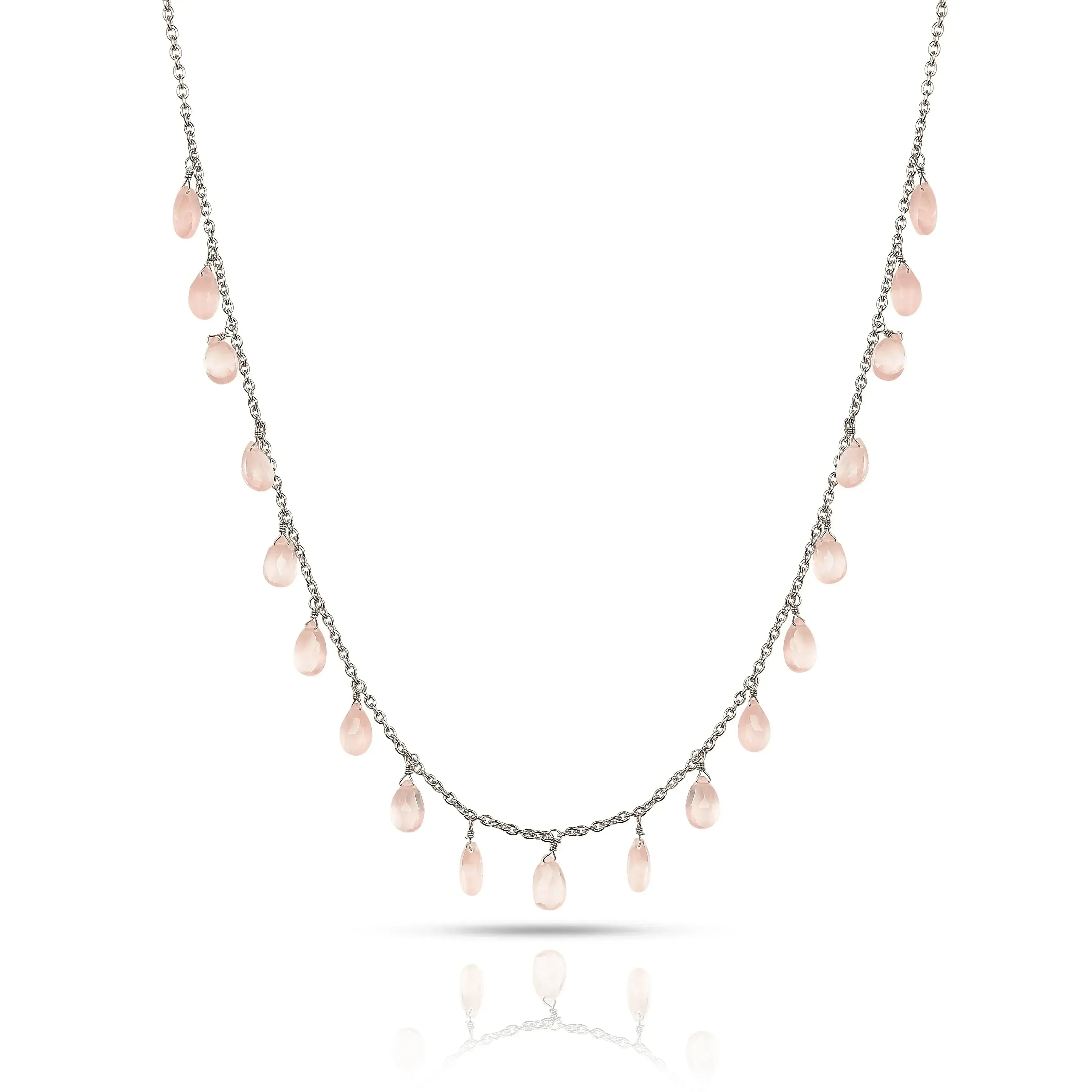 Collar de capas de cuarzo rosa
