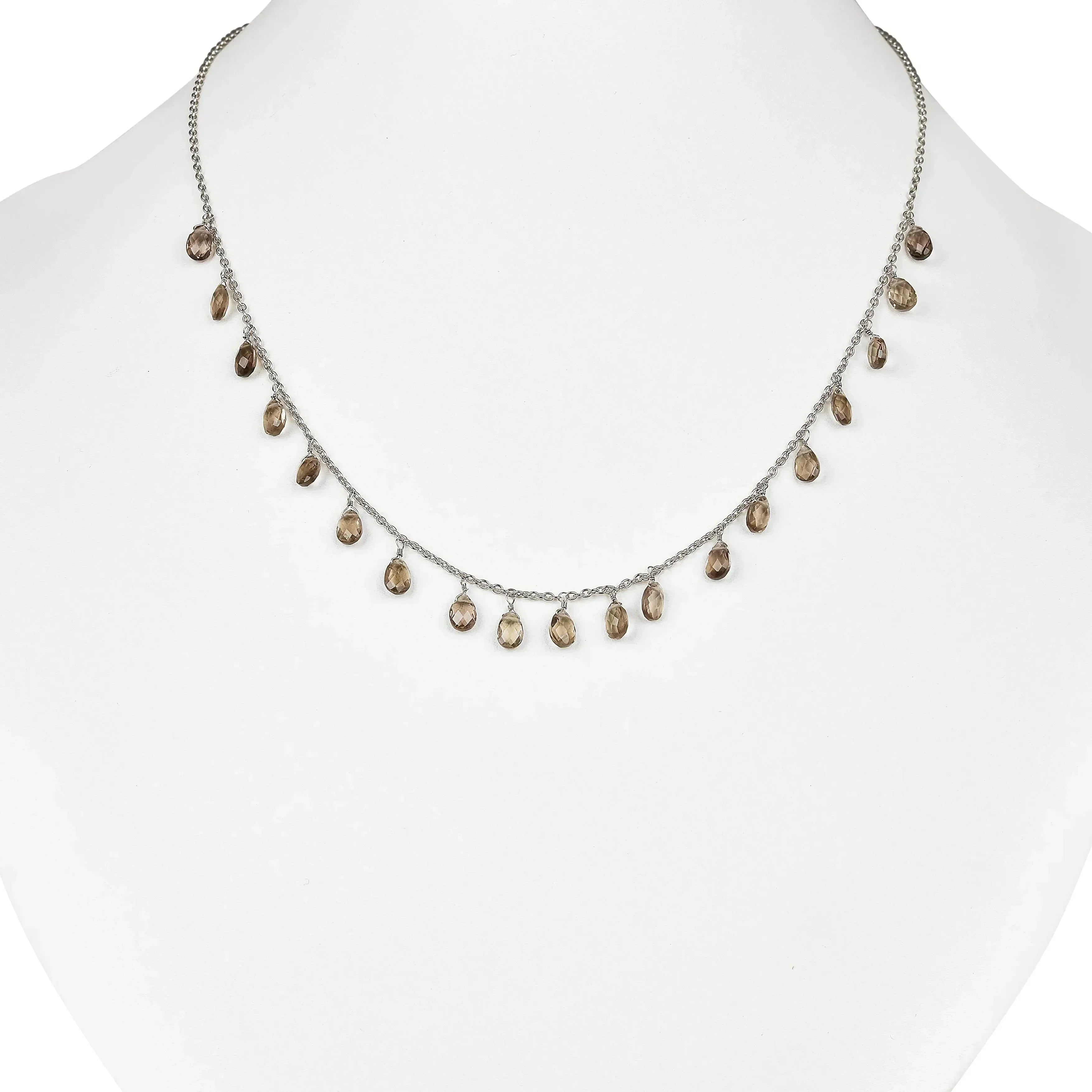 Collar de cuarzo ahumado en capas