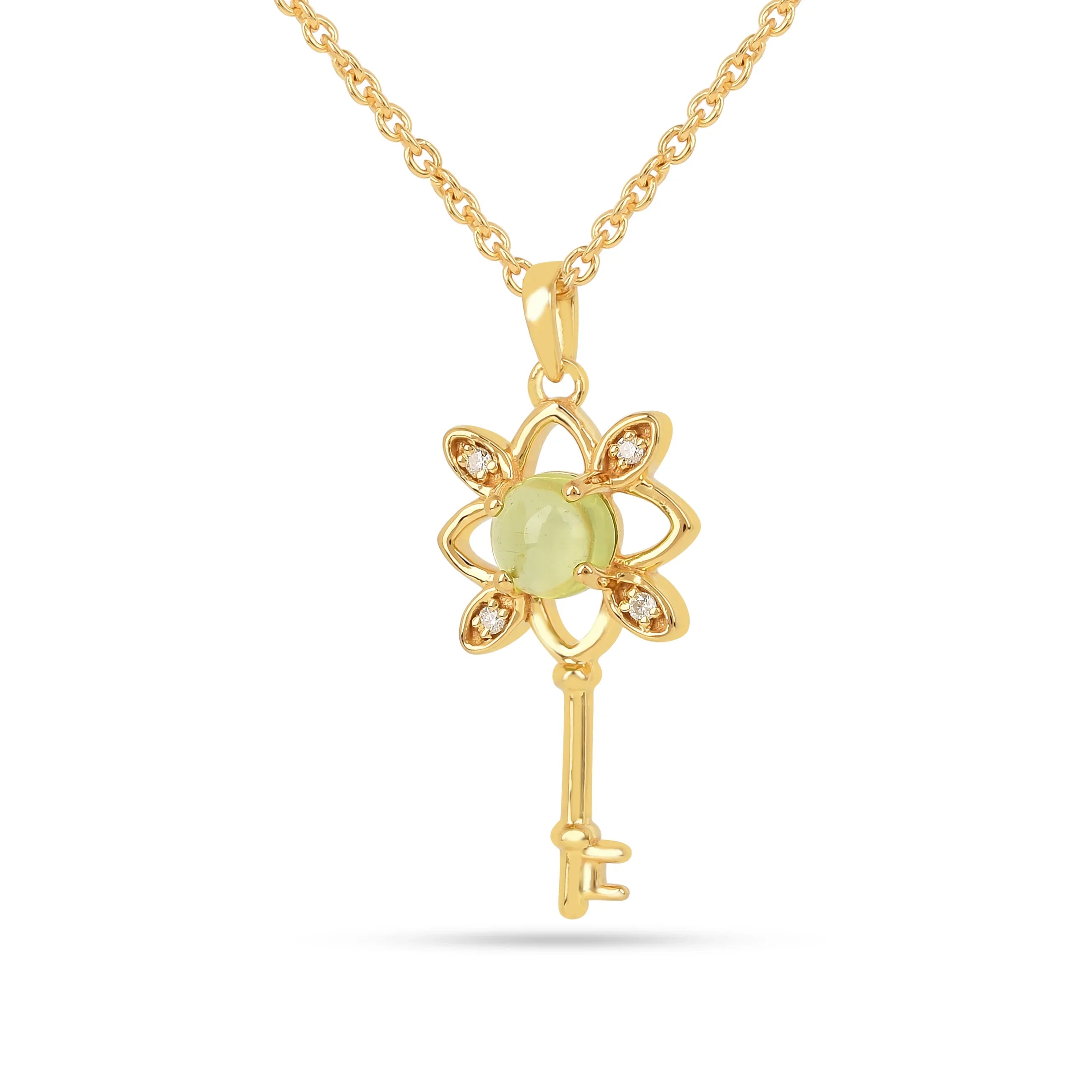 Peridot Key Pendant Necklace