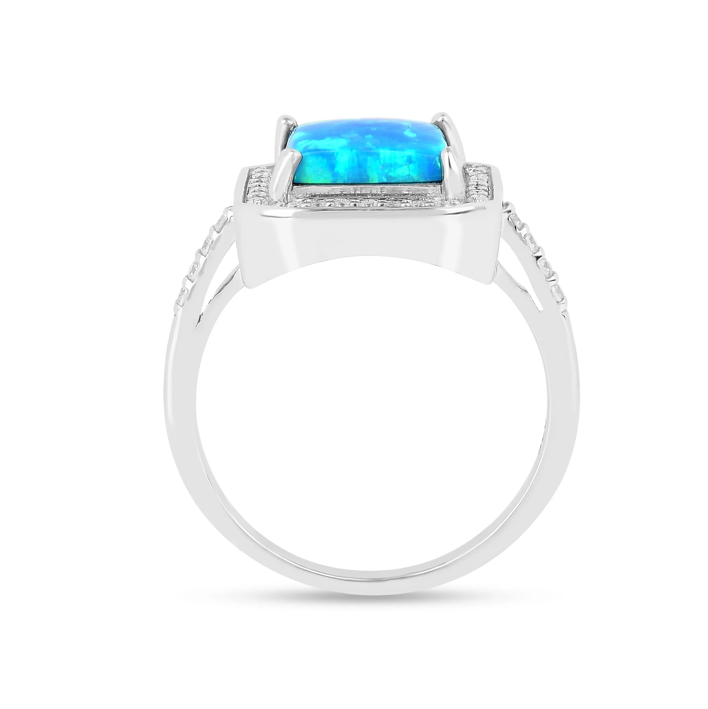 Lab Created Blue Opal Halo Ring Fine Color Jewels created opal ring, NOURRI, october birthstone ring, october jewelry, october jewelry for women, opal birthstone ring, opal engagement rings for women, opal gifts for women, opal gold rings, opal halo engagement ring, opal jewelry for women, opal jewelry sterling silver, opal promise ring, opal ring, opal ring for women, opal ring sterling silver, opal rings for women sterling silver, opal wedding ring, opal wedding rings for women, silver ring opal