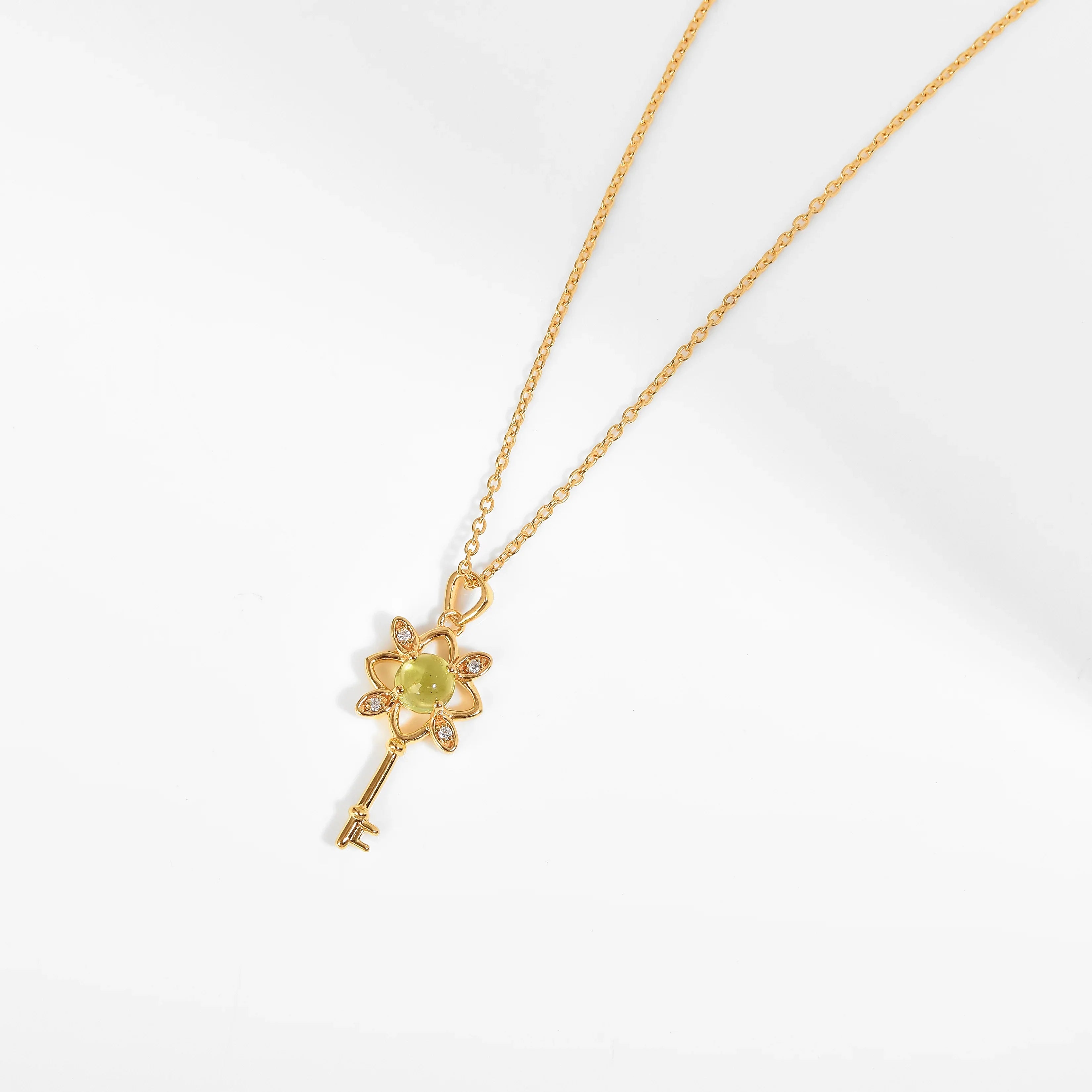 Peridot Key Pendant Necklace