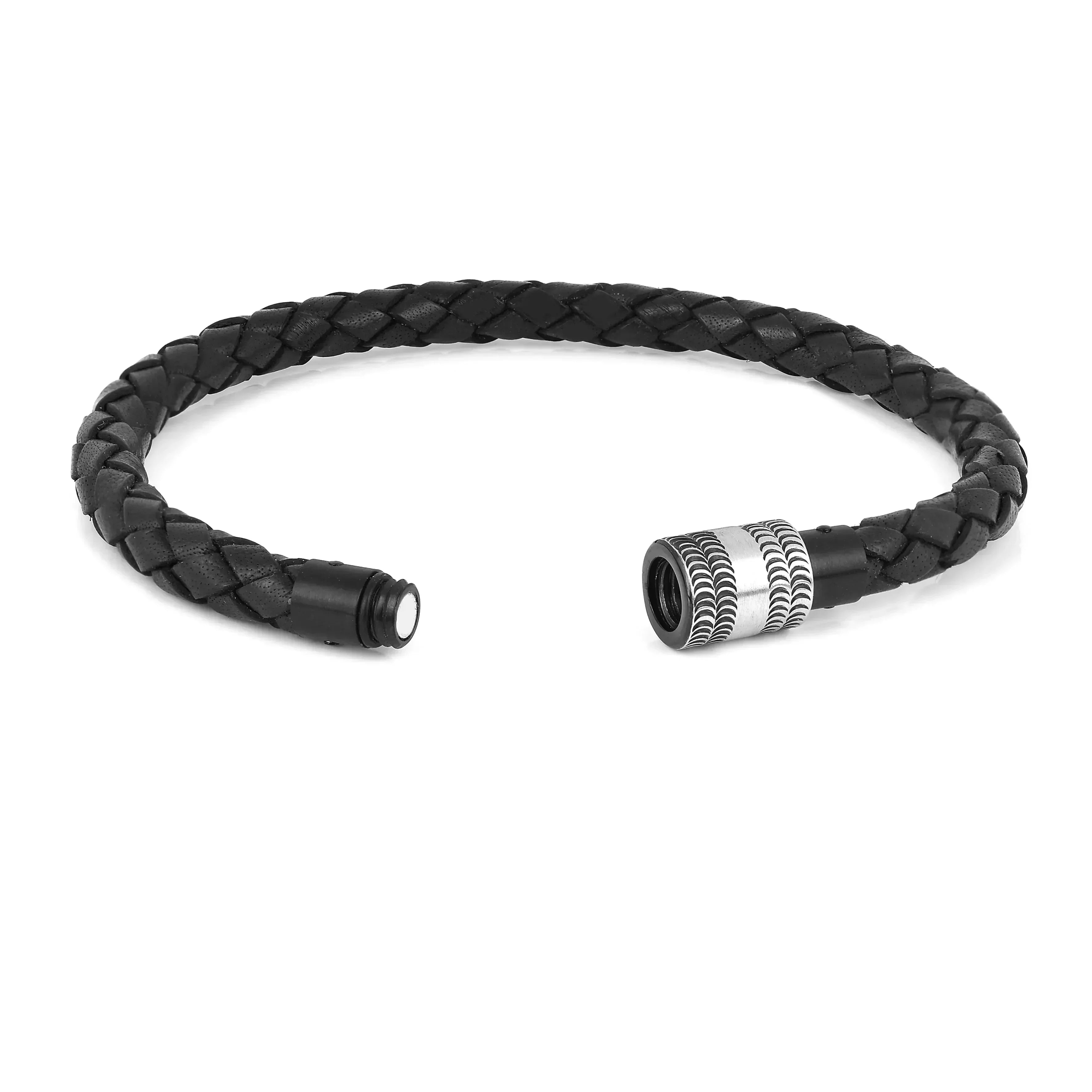 Pulsera de cuerda negra para hombre