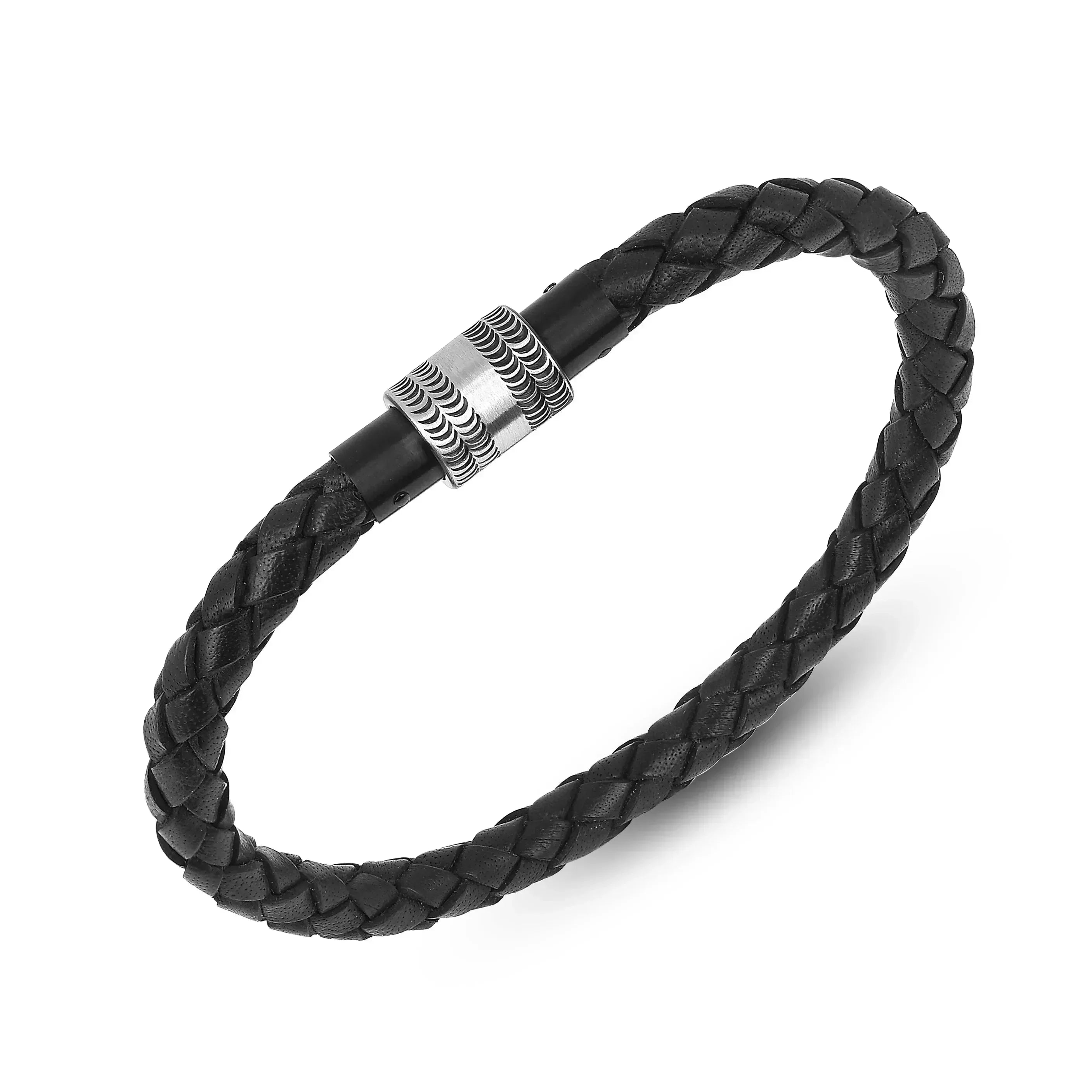 Pulsera de cuerda negra para hombre