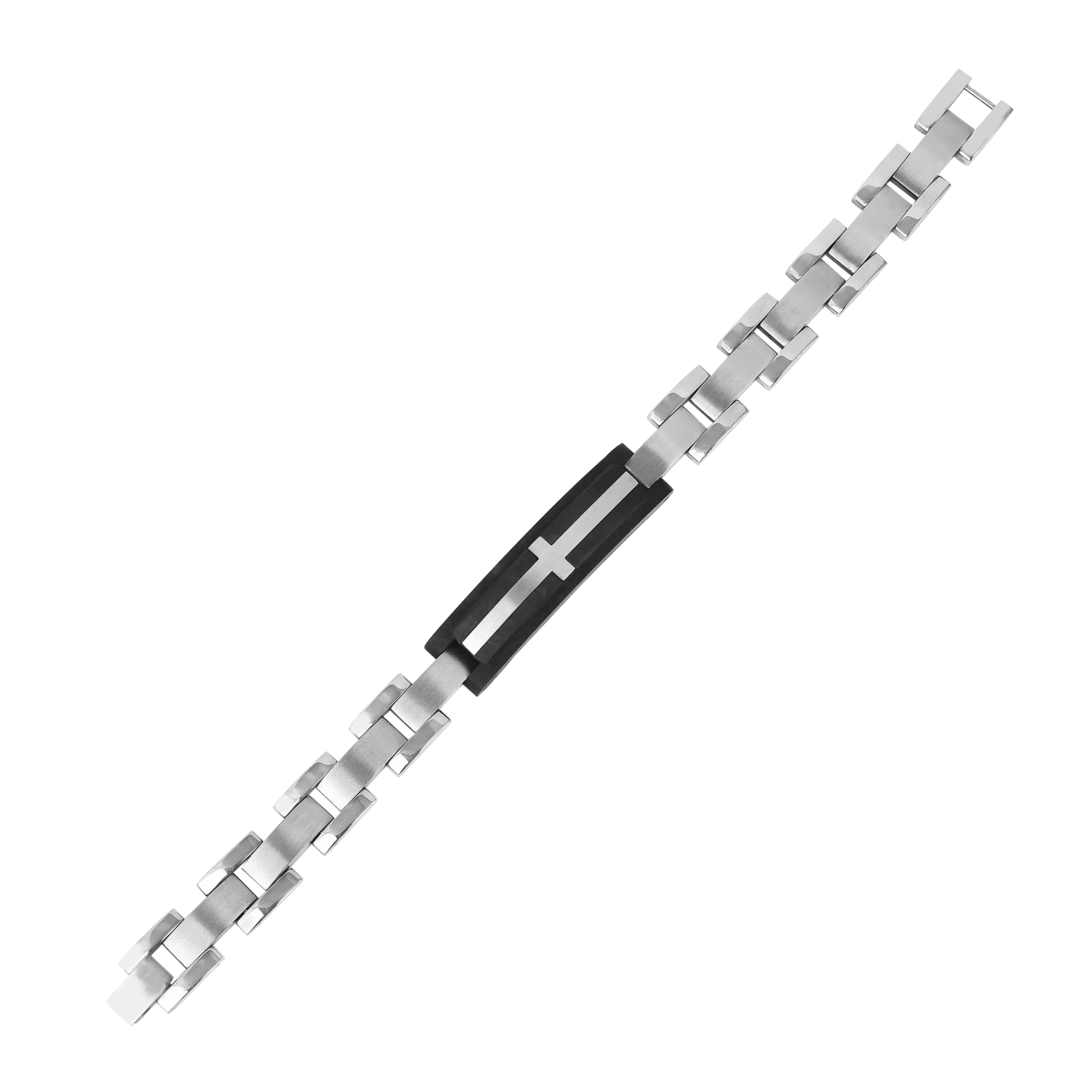 Pulsera de cuero con cruz para hombre