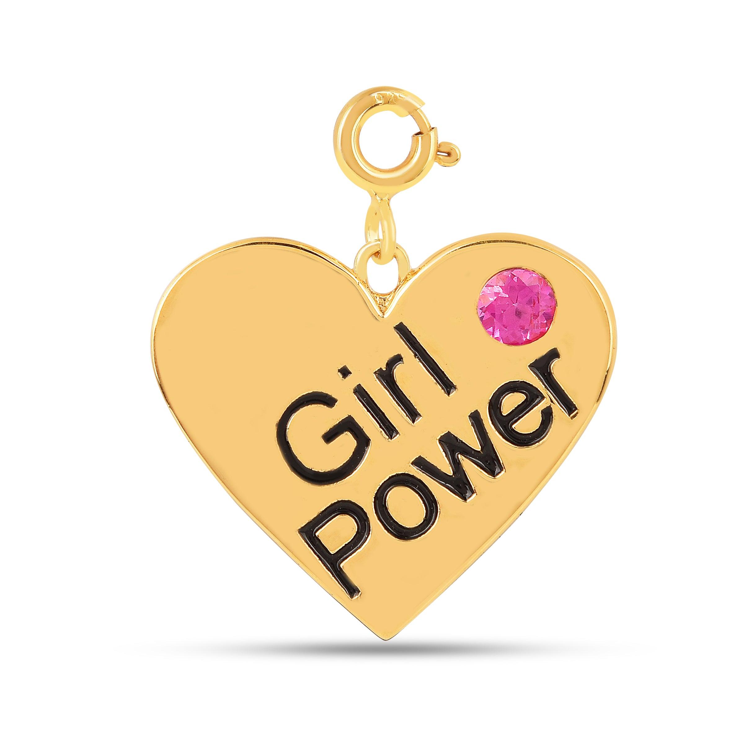 Pendentif Charm Coeur Girl Power