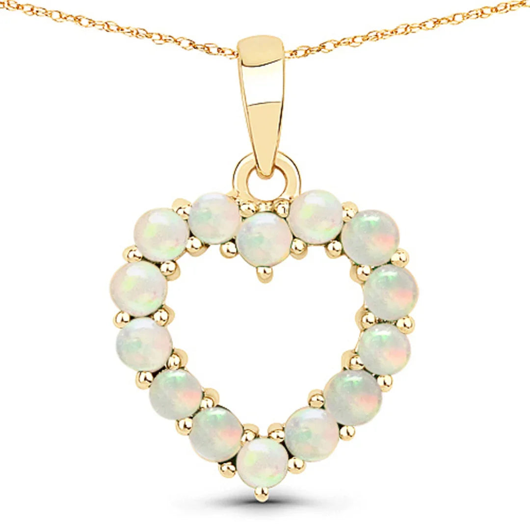 10K Yellow Gold Ruby Heart Necklace