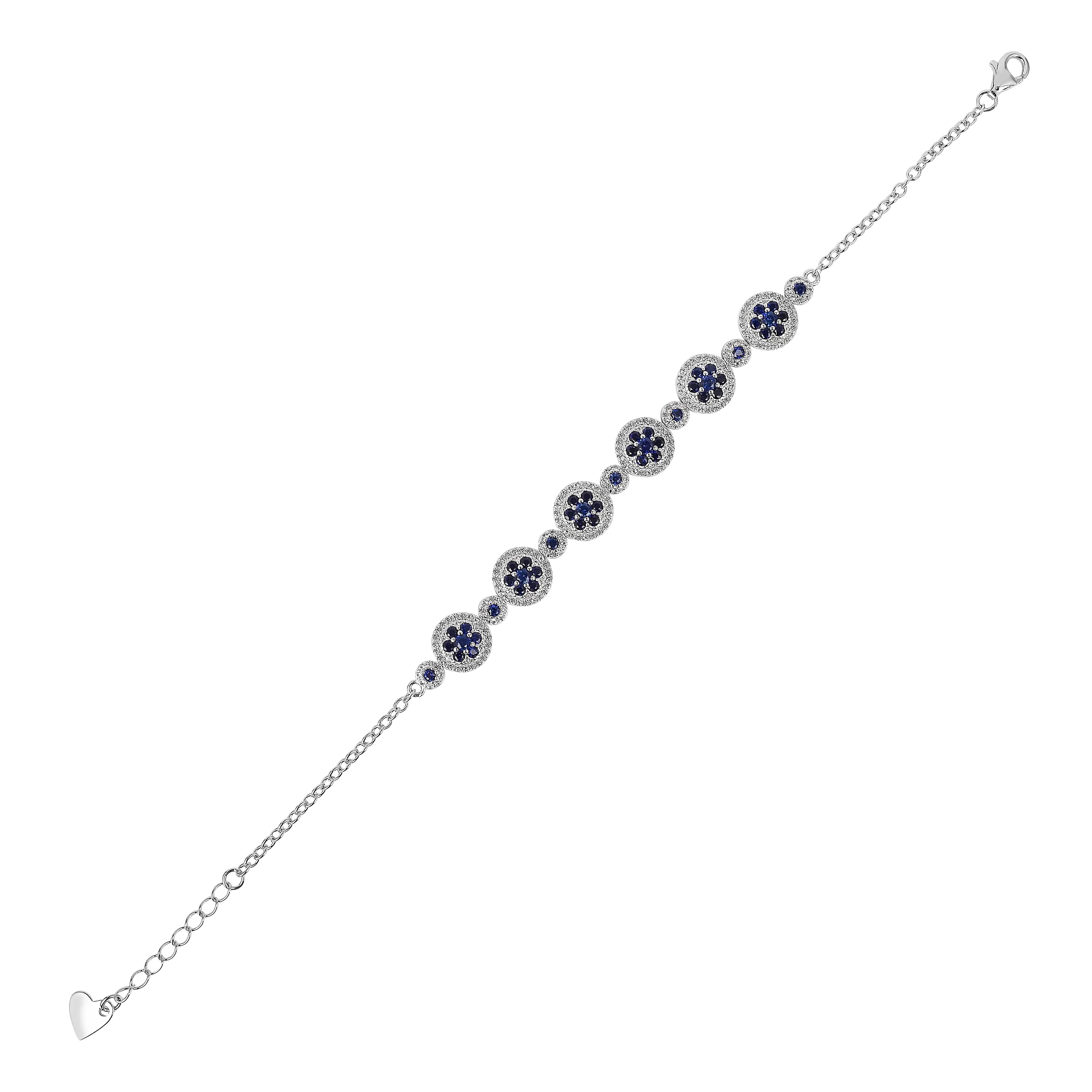 Lab Grown Blue Sapphire Halo Tennis Bracelet Fine Color Jewels Wedding Bridal Bracelet, Birthday gift for her, Blue Sapphire Bracelet, Bridesmaid Gift 925 Sterling Silver, Bridesmaid Gift for Her, Created sapphire bracelet. , everyday gift for her, gift for her, gift for hergift for women, Jewelry Gift for her, ring gift for her., Sapphire Halo Bracelet, September Birthstone Bracelet, Wedding Gift For Her