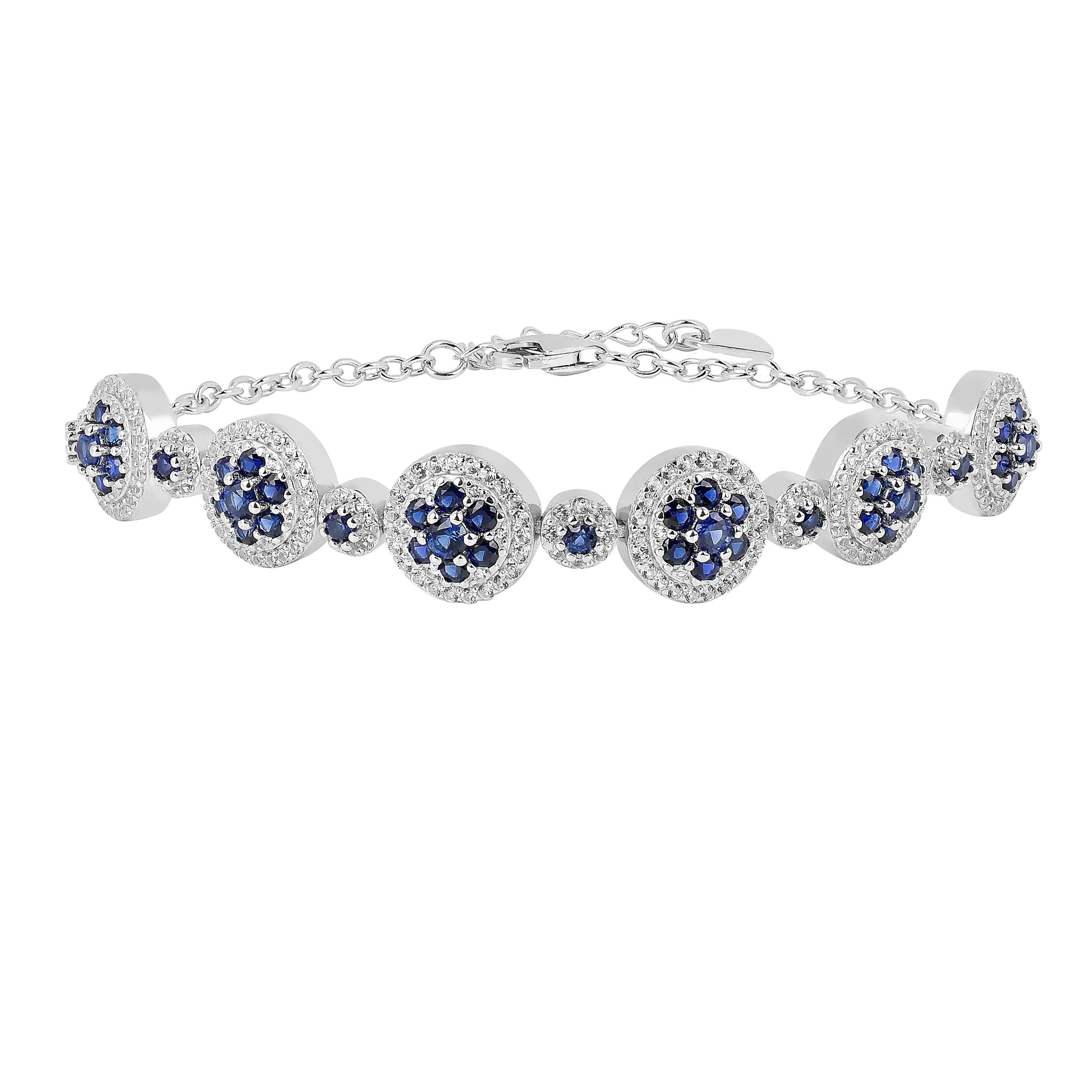 Lab Grown Blue Sapphire Halo Tennis Bracelet Fine Color Jewels Wedding Bridal Bracelet, Birthday gift for her, Blue Sapphire Bracelet, Bridesmaid Gift 925 Sterling Silver, Bridesmaid Gift for Her, Created sapphire bracelet. , everyday gift for her, gift for her, gift for hergift for women, Jewelry Gift for her, ring gift for her., Sapphire Halo Bracelet, September Birthstone Bracelet, Wedding Gift For Her