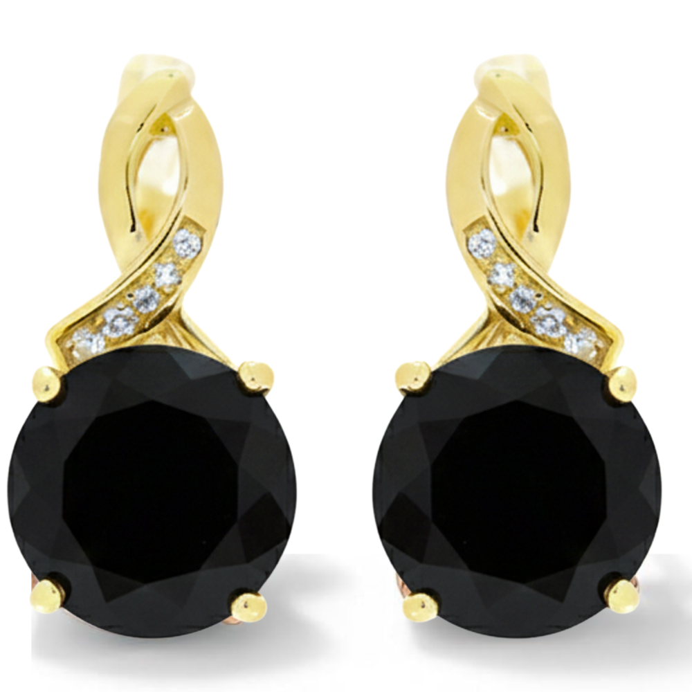 Natural Black Onyx Sterling Silver Earrings