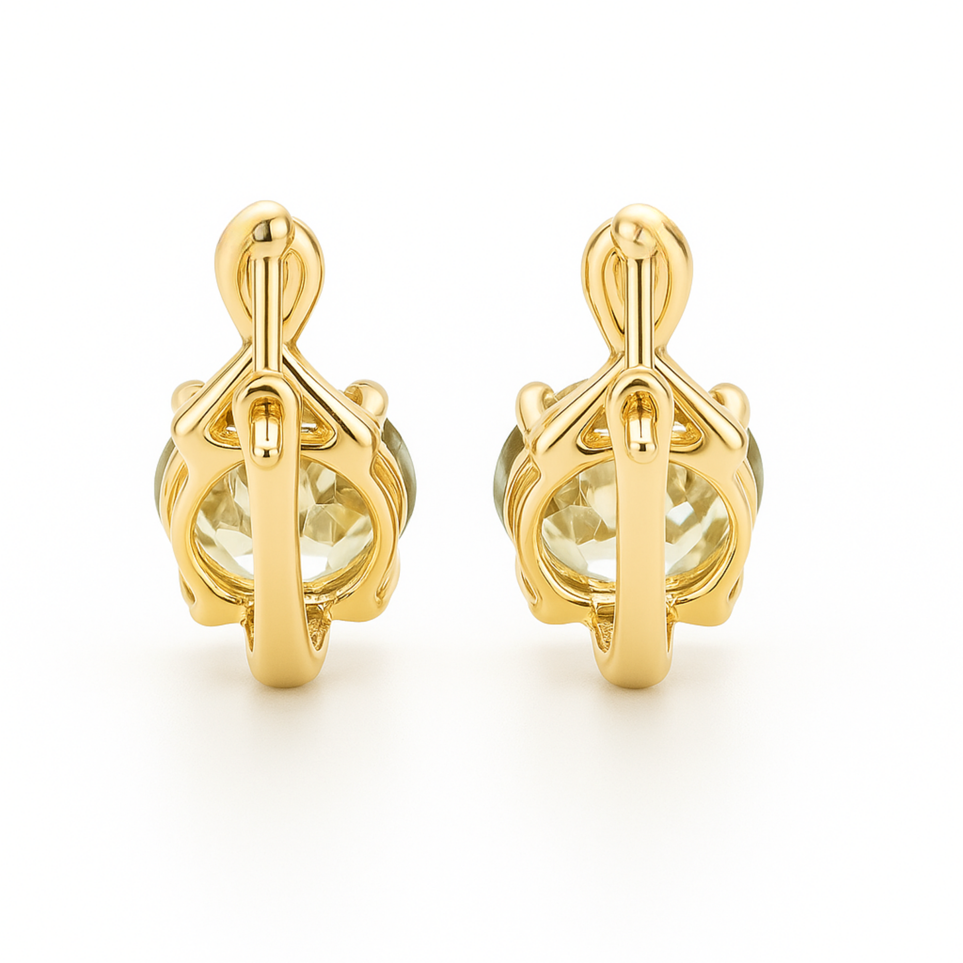 Natural Green Prasiolite Earrings Sterling Silver