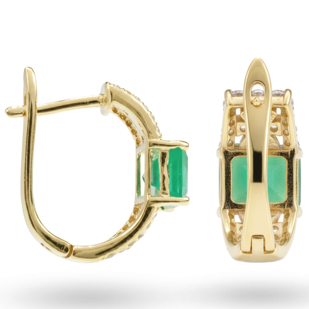 Natural Green Agate Gemstone Sterling Silver Earrings