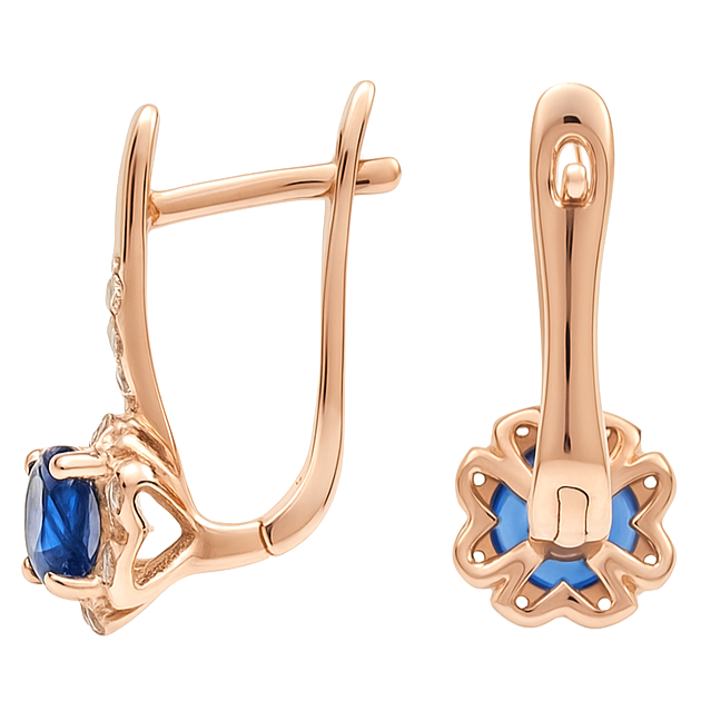 Natural Blue Iolite Sterling Silver Earrings