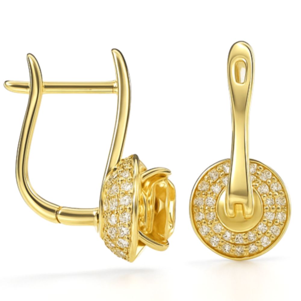 Natural Round Citrine Sterling Silver Drop Earrings