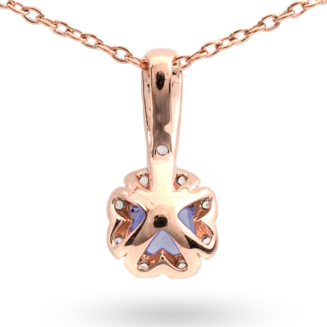 Natural Iolite & White Topaz Sterling Silver Pendant Necklace