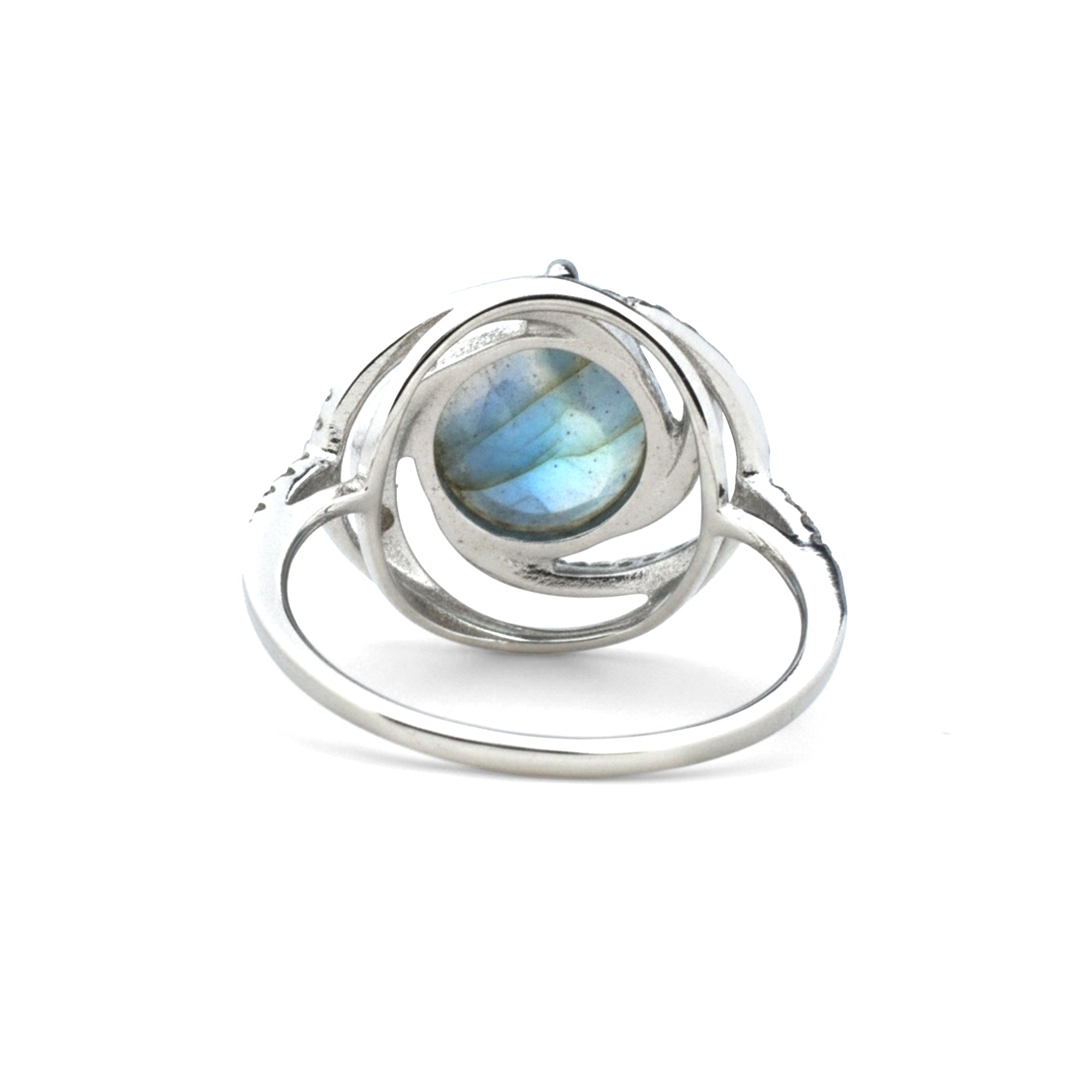 Natural Labradorite 925 Sterling Silver Statement Ring