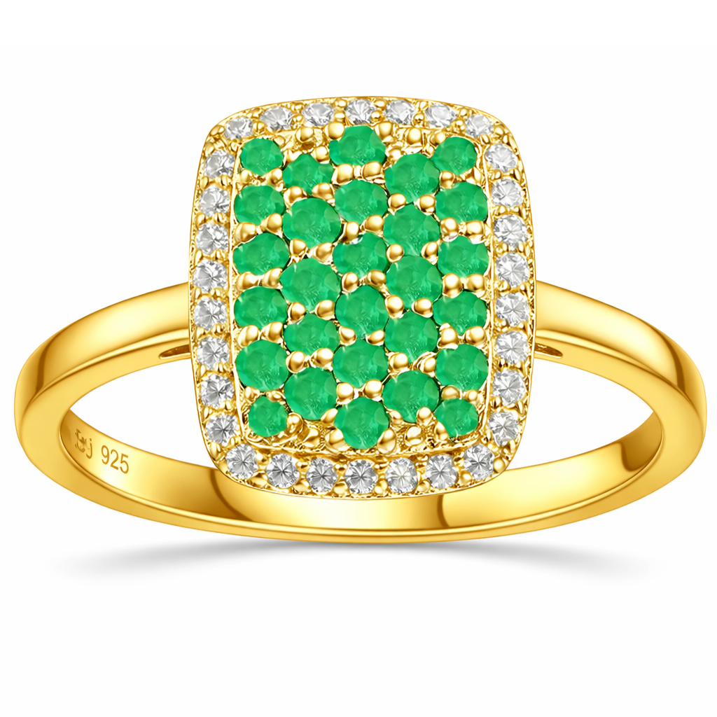 22k Gold Vermeil Emerald Statement Ring