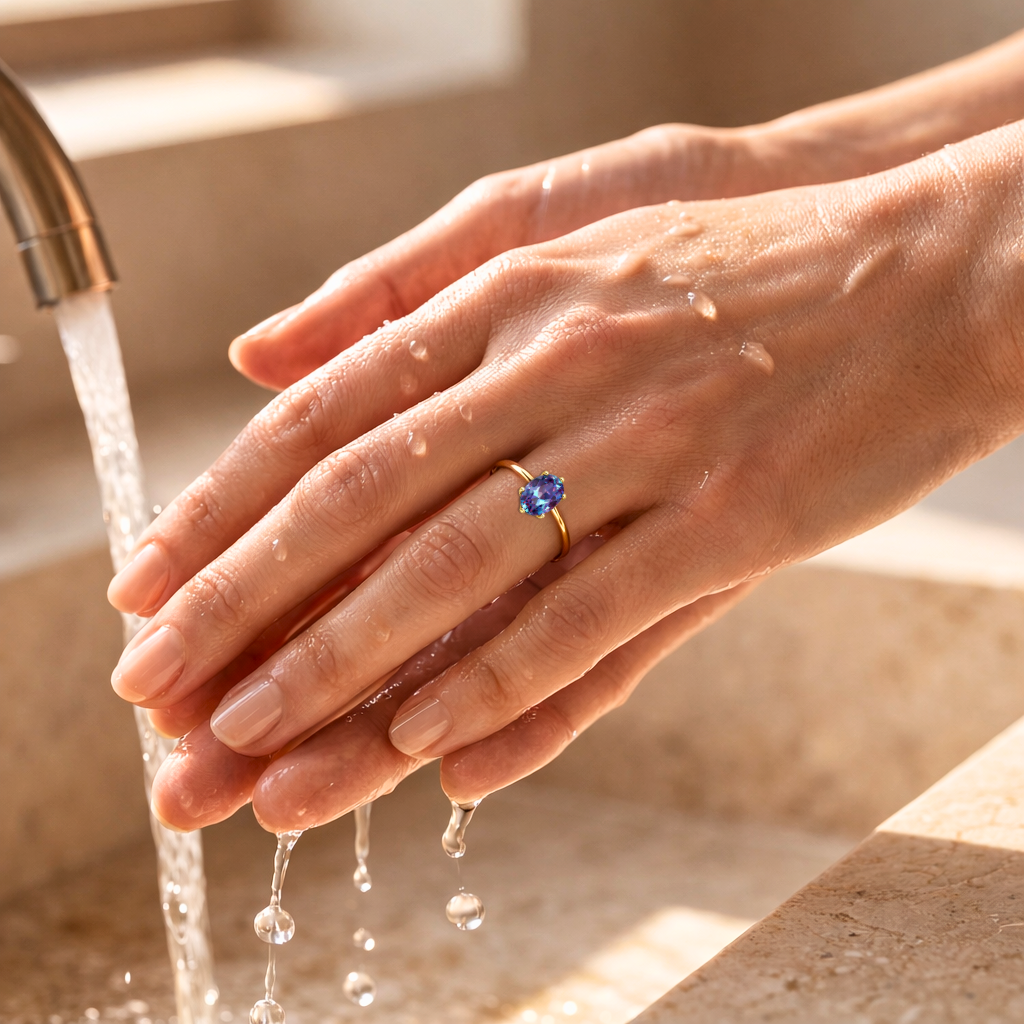 22k Gold Vermeil Alexandrite Solitaire Ring Fine Color Jewels