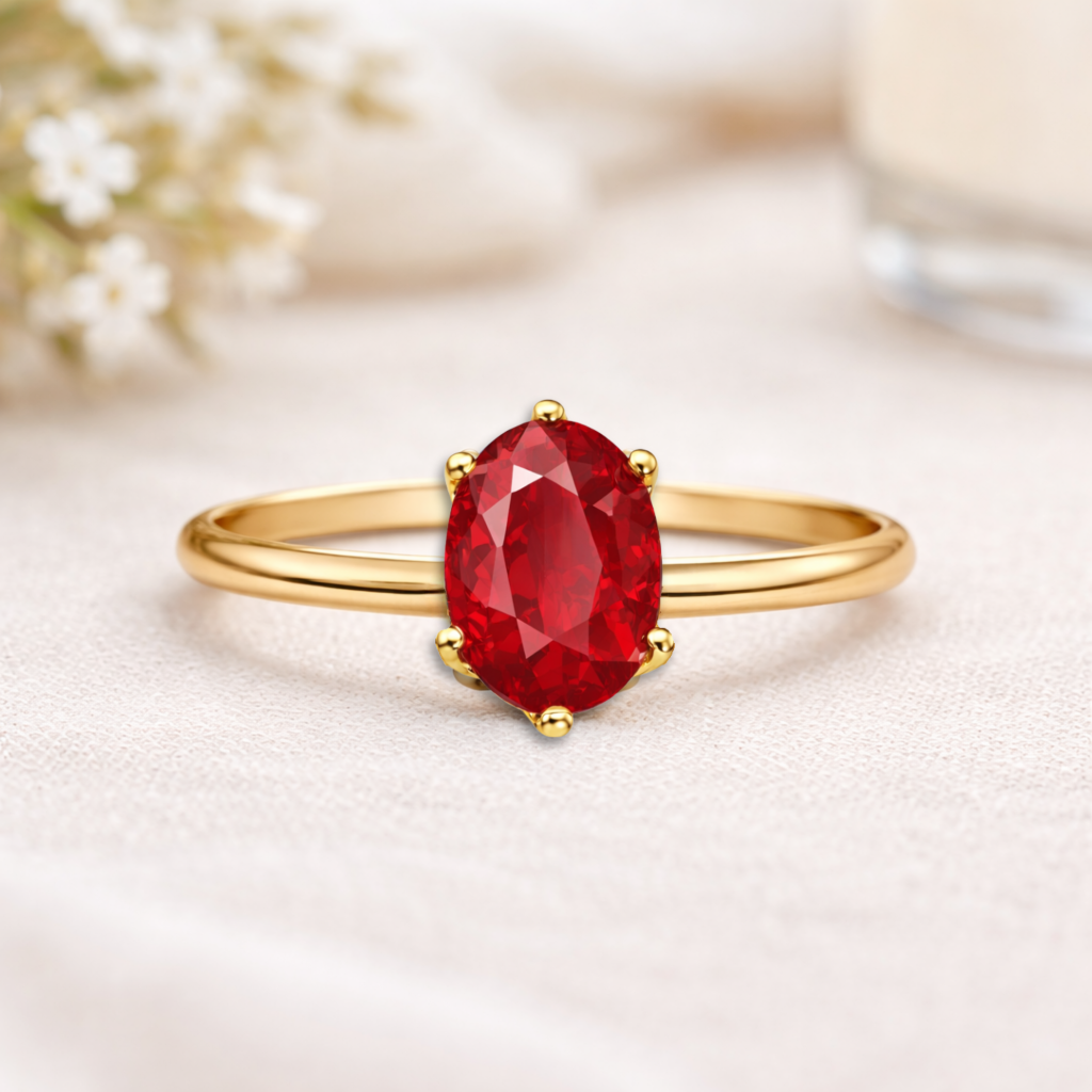 22k Gold Vermeil Genuine Spessartite Garnet Solitaire Ring Fine Color Jewels