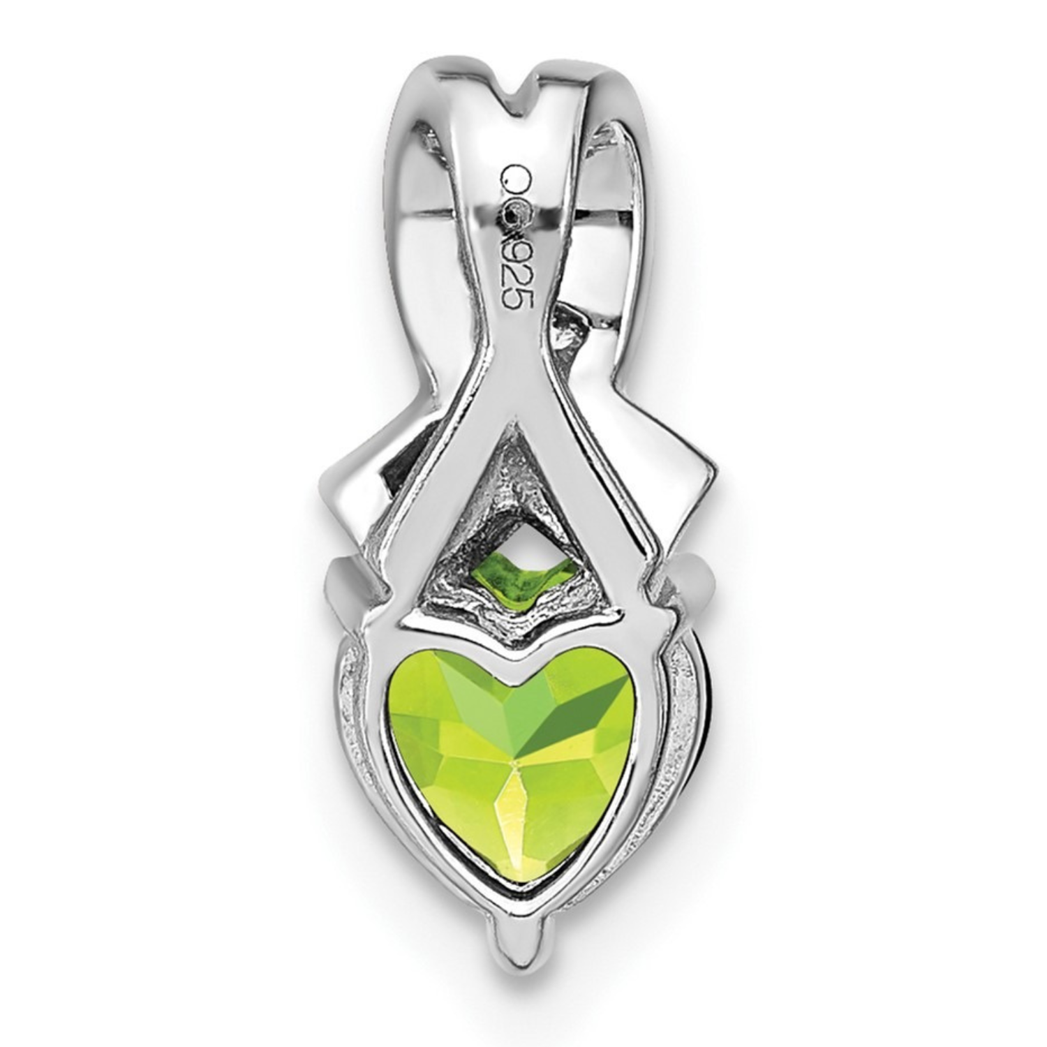 Sterling Silver Gemstones and Diamond Heart Pendant