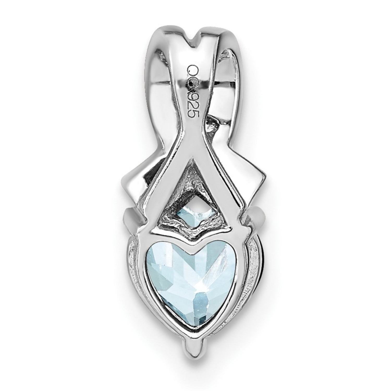 Sterling Silver Gemstones and Diamond Heart Pendant