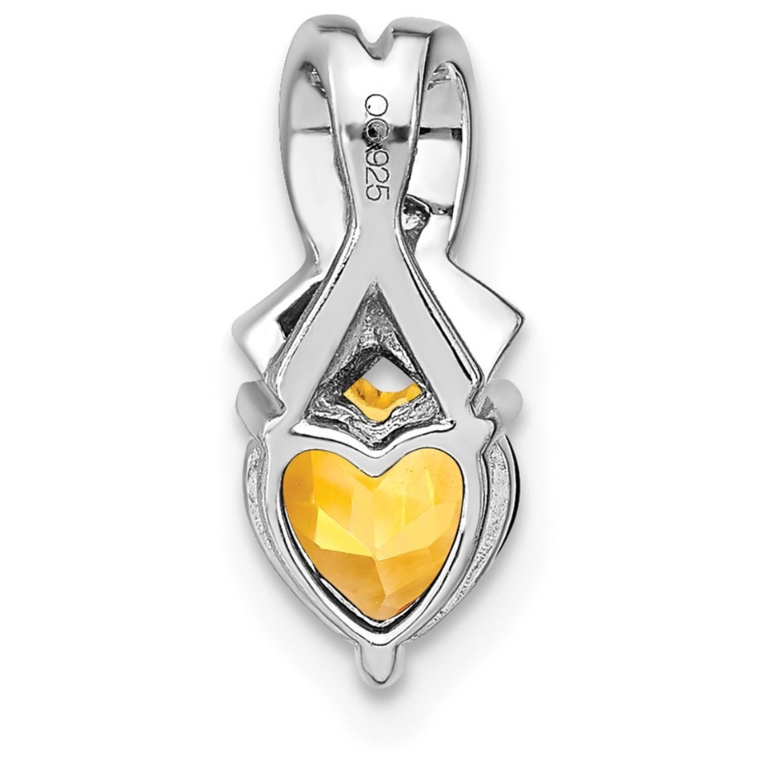 Sterling Silver Gemstones and Diamond Heart Pendant