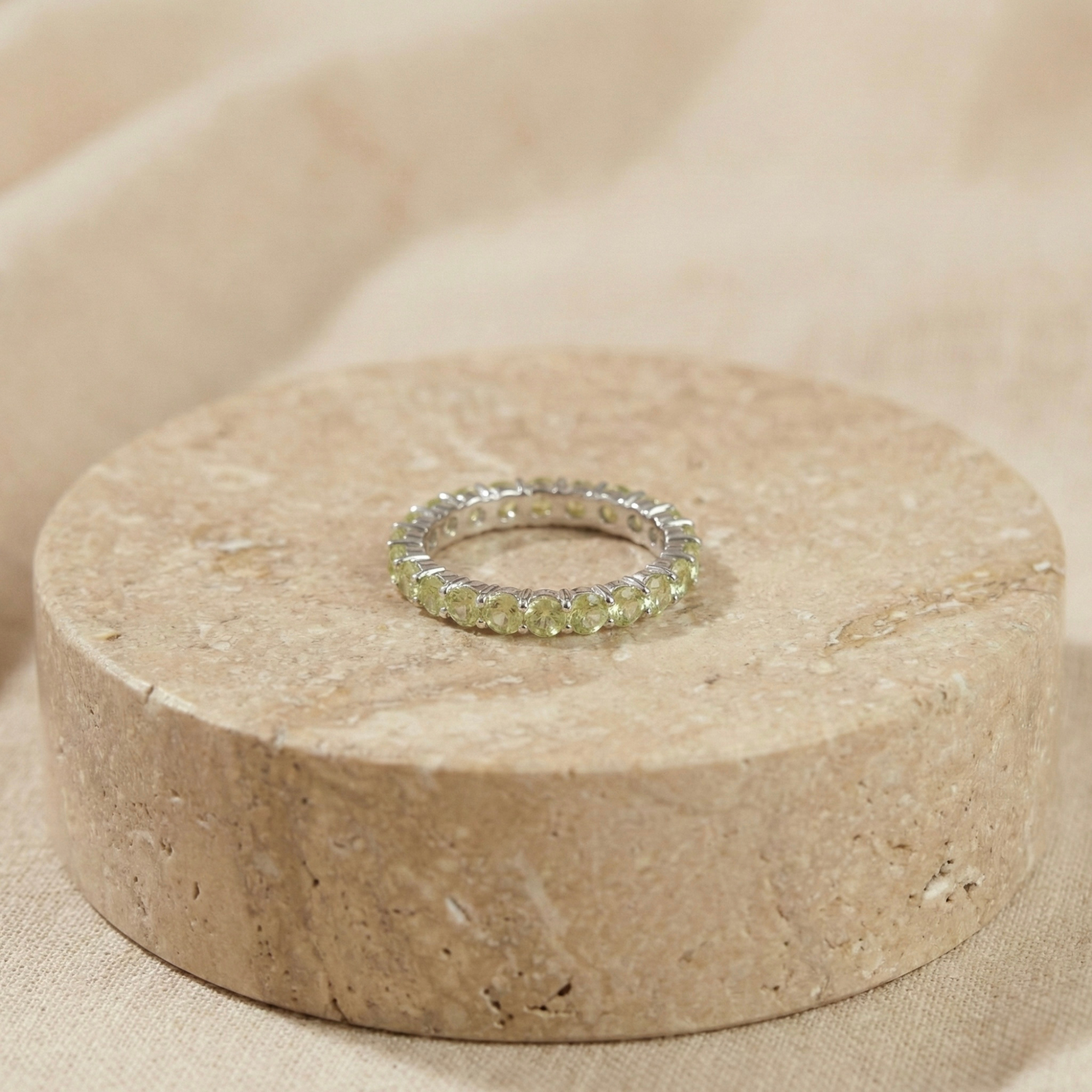 Peridot Half Eternity Ring