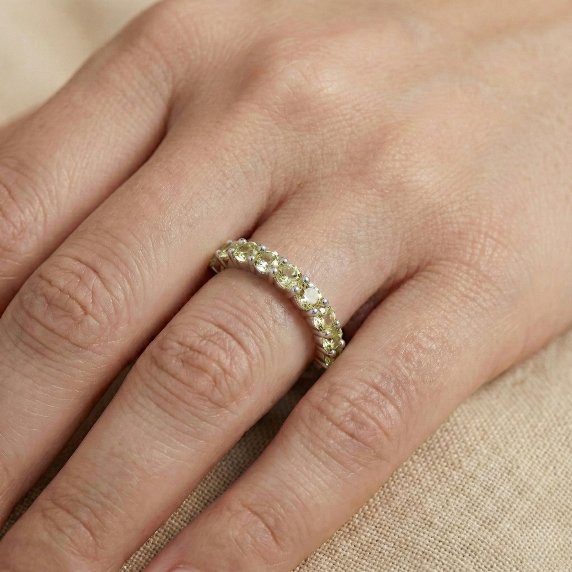 Peridot Half Eternity Ring