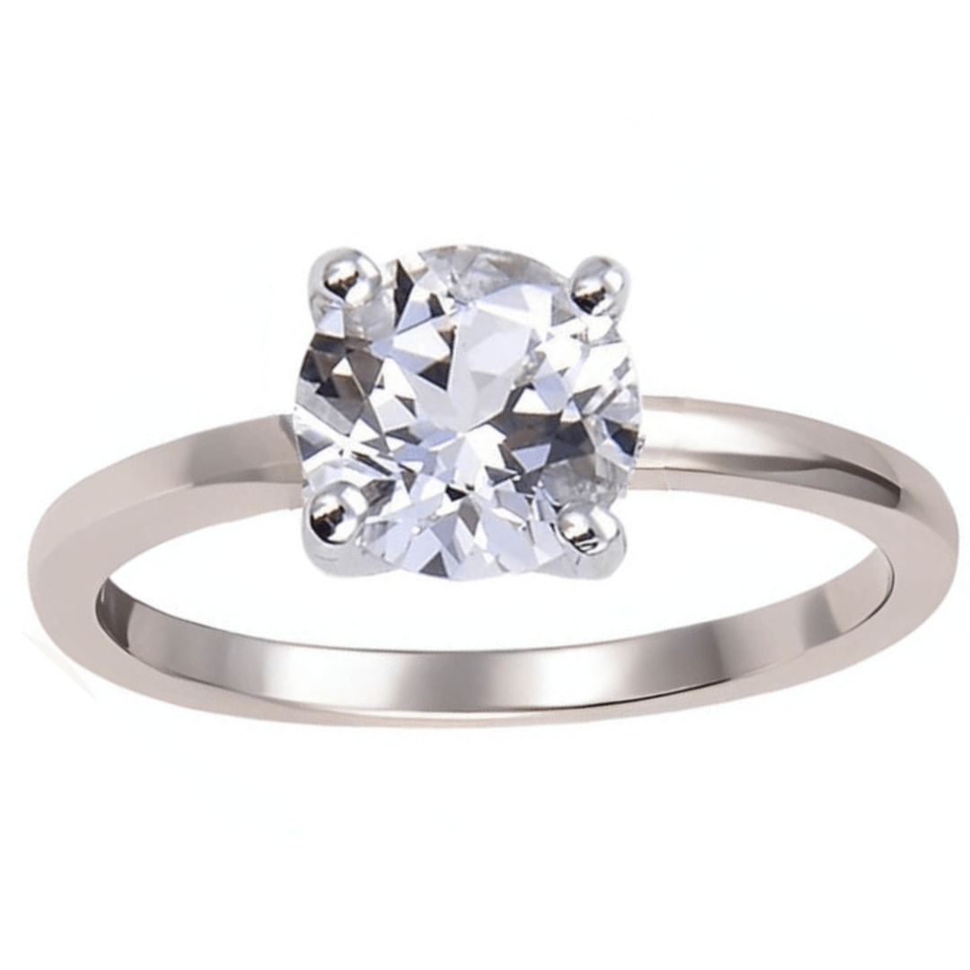 Sterling Silver White Topaz Ring, White topaz solitaire engagement ring