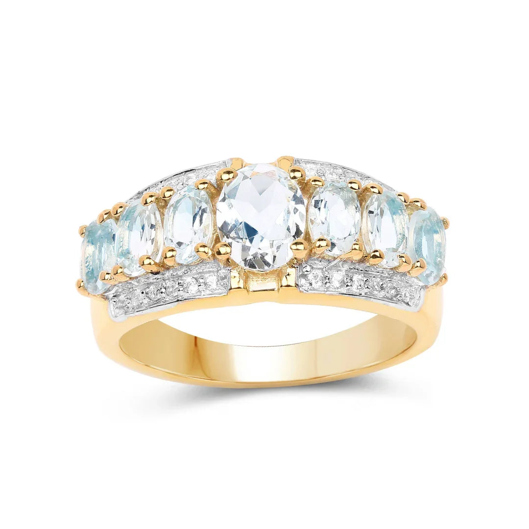 Aquamarine Diamond Engagement Ring