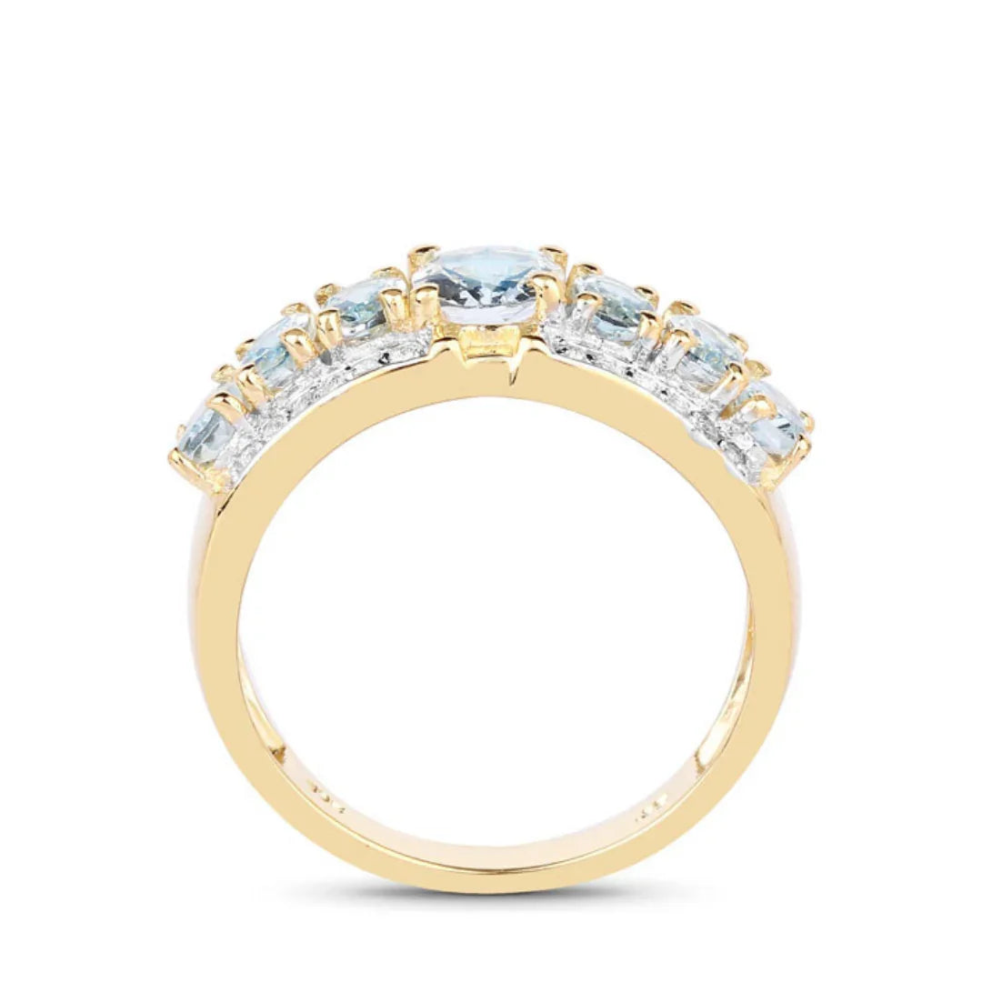 Aquamarine Diamond Engagement Ring