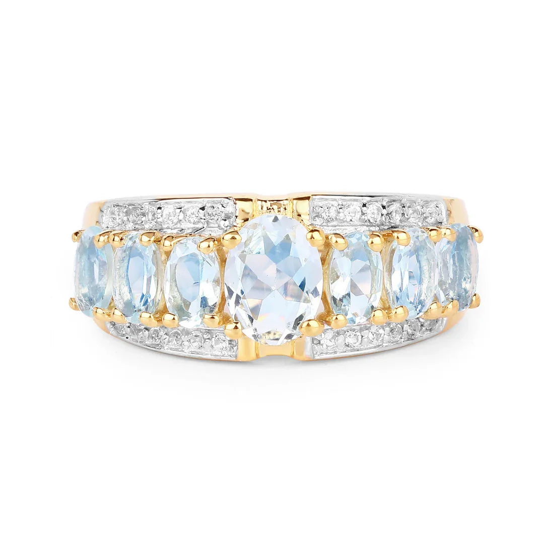 Aquamarine Diamond Engagement Ring