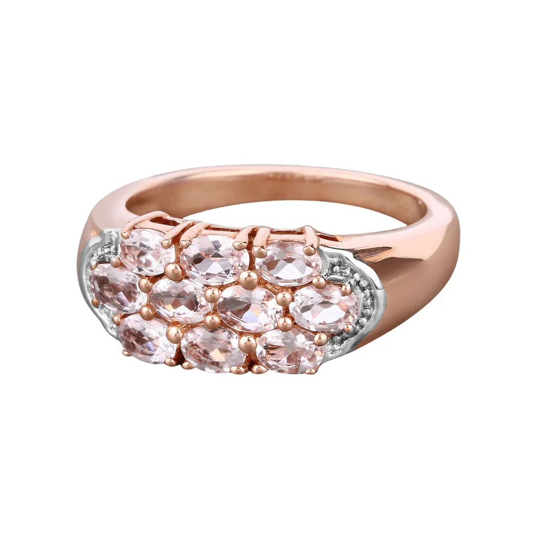 Morganite Cluster Rose Gold Ring