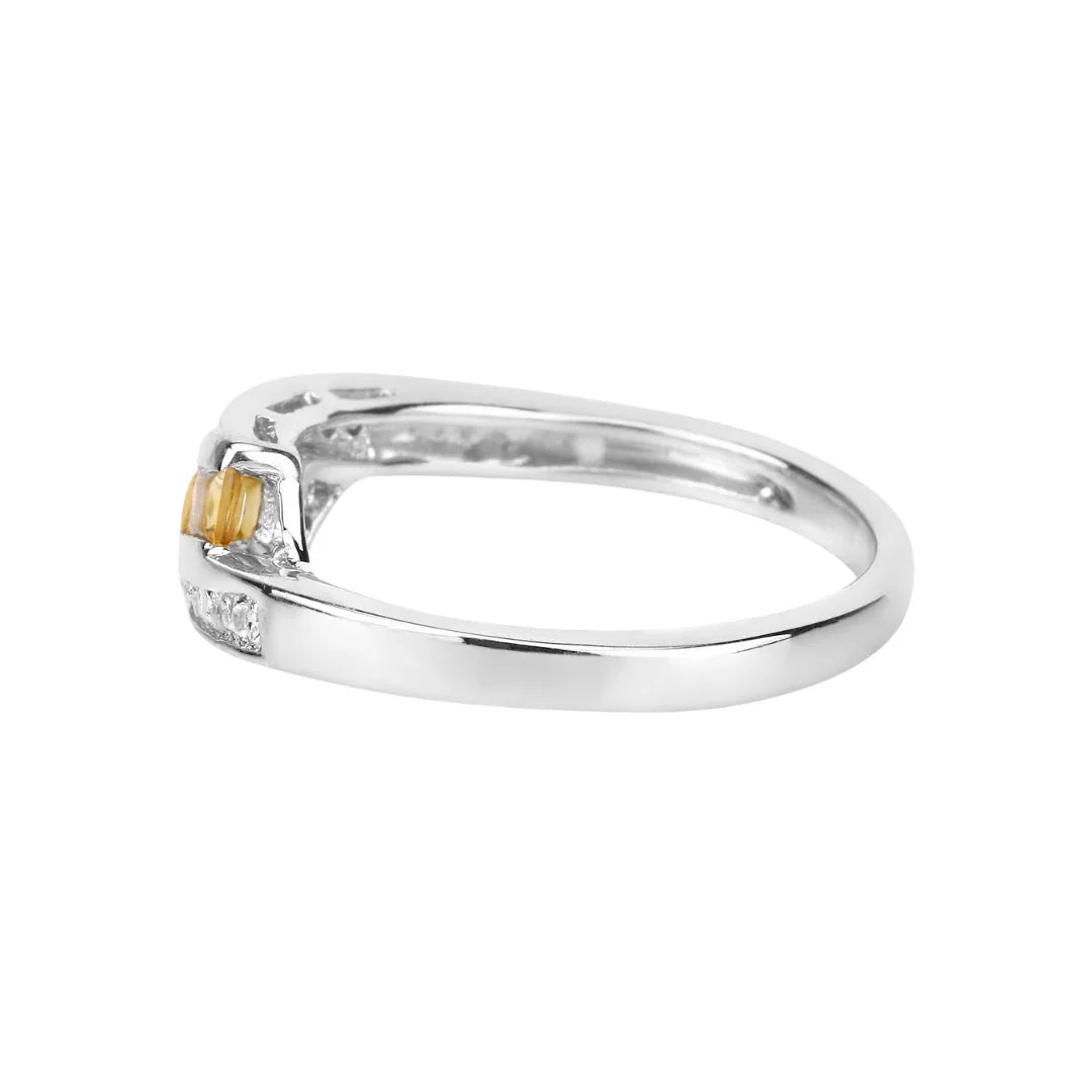 Citrine and White Topaz Bypass Ring