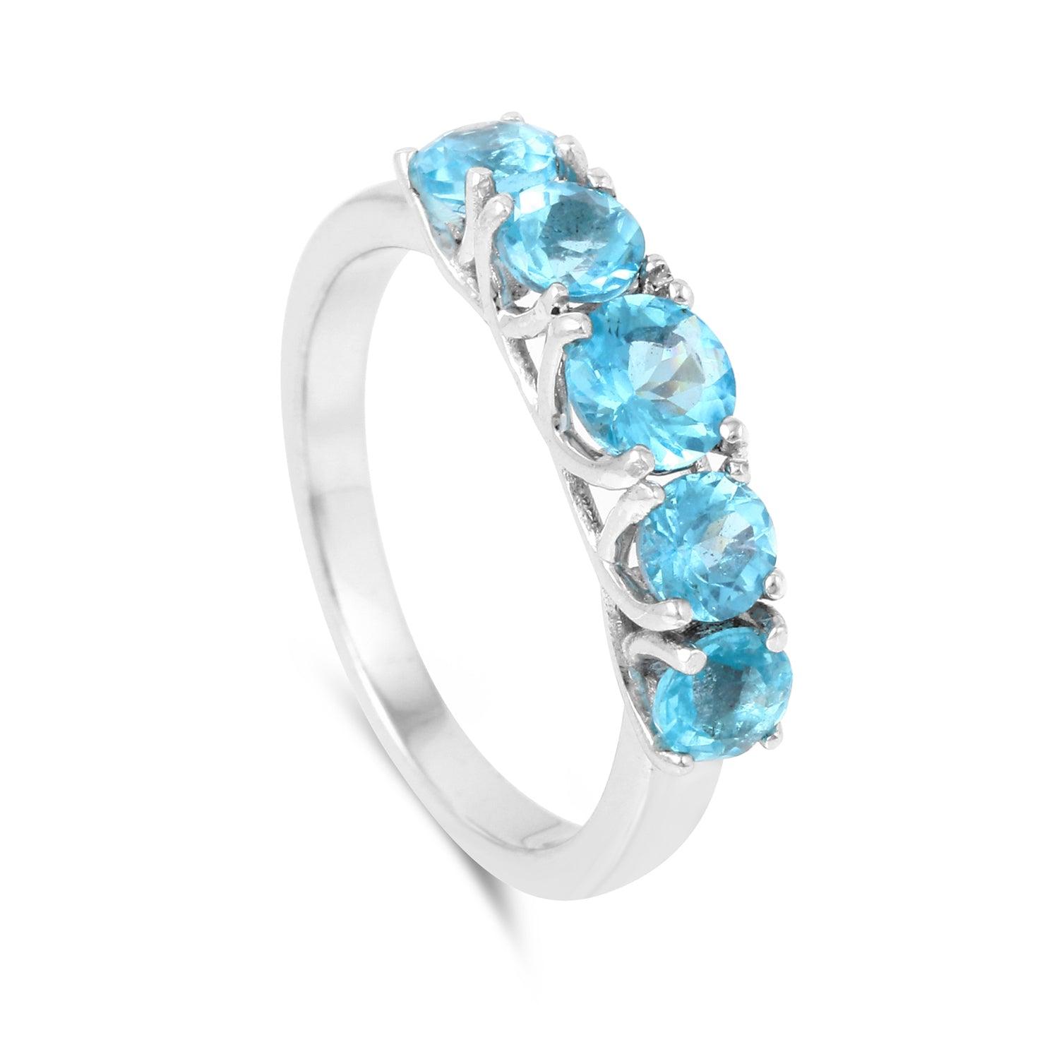 round shape paraiba ring, small solitaires