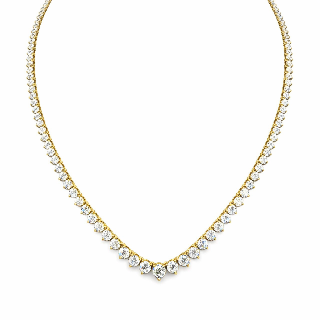 14K Yellow Gold Lab Grown Diamond Riviera Necklace
