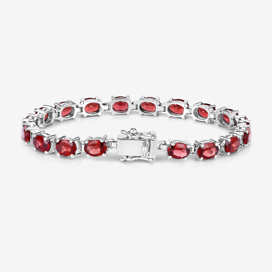 Natural Garnet Tennis Bracelet